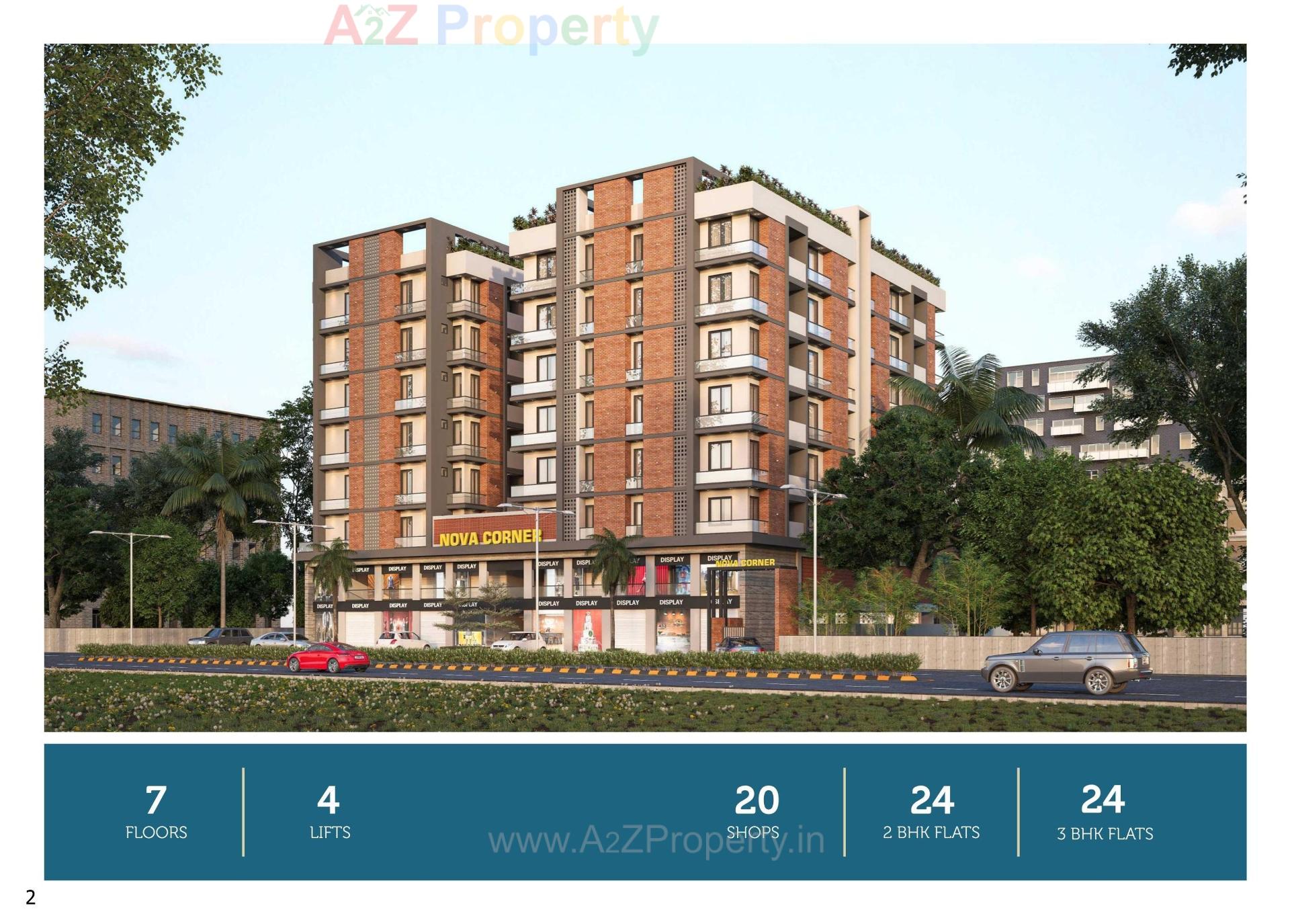 3D Elevation of real estate project Nova Corner located at Rajkot, Rajkot, Gujarat