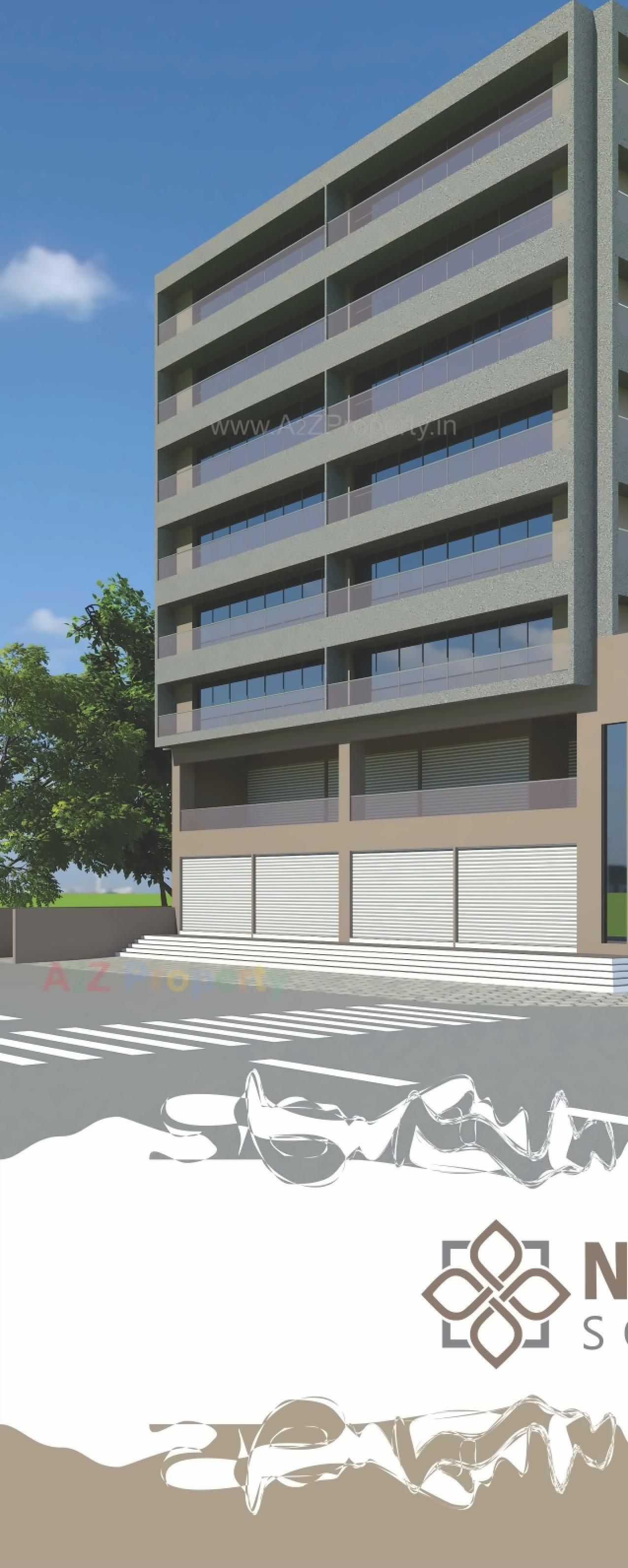 3D Elevation of real estate project Novem Square located at Nanamava, Rajkot, Gujarat