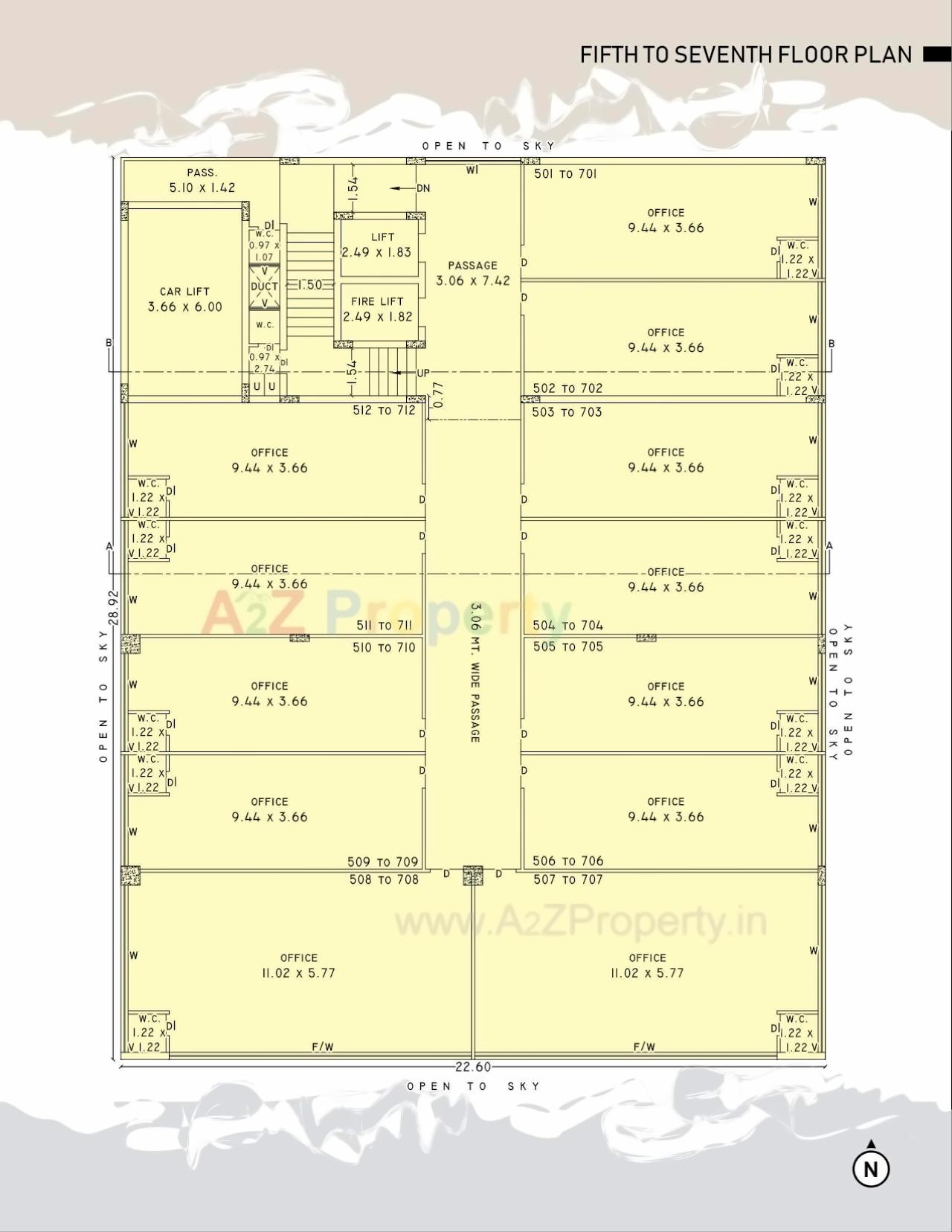 Layout of real estate project Novem Square located at Nanamava, Rajkot, Gujarat