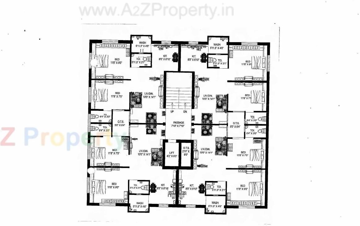 Layout of real estate project Om Apartment located at Raiya, Rajkot, Gujarat