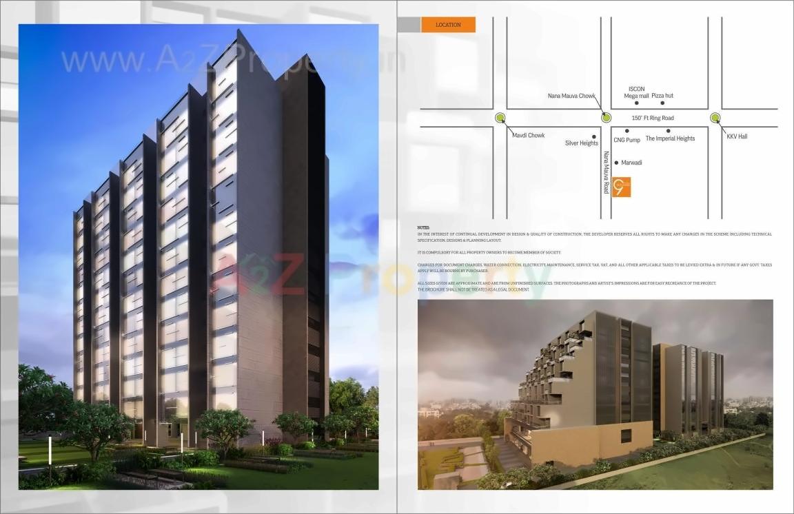 3D Elevation of real estate project Om Decora 9 Square located at Nana-mava, Rajkot, Gujarat