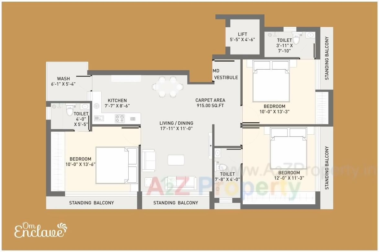 Layout of real estate project Om Enclave located at Raiya, Rajkot, Gujarat