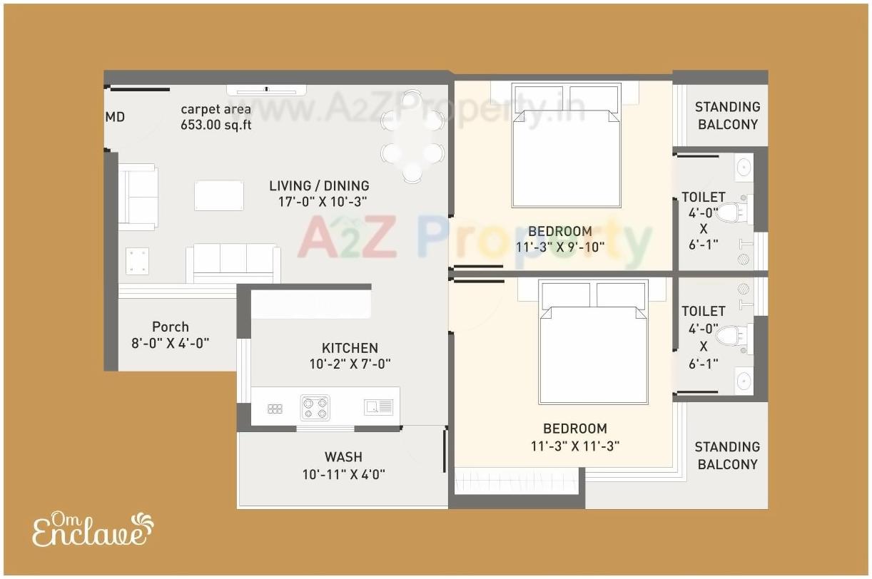 Layout of real estate project Om Enclave located at Raiya, Rajkot, Gujarat