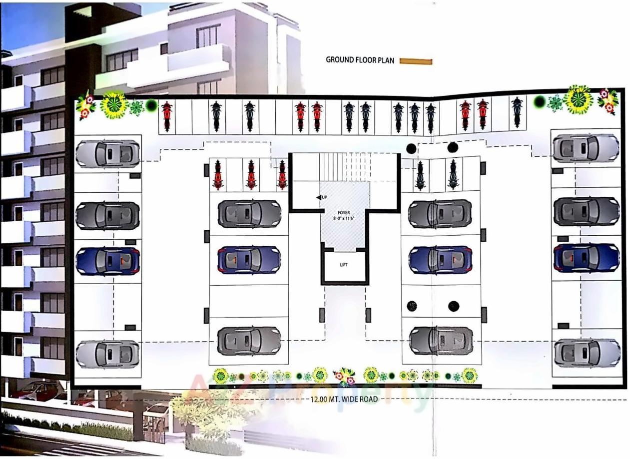 Layout of real estate project Omkar Hight located at Rajkot, Rajkot, Gujarat