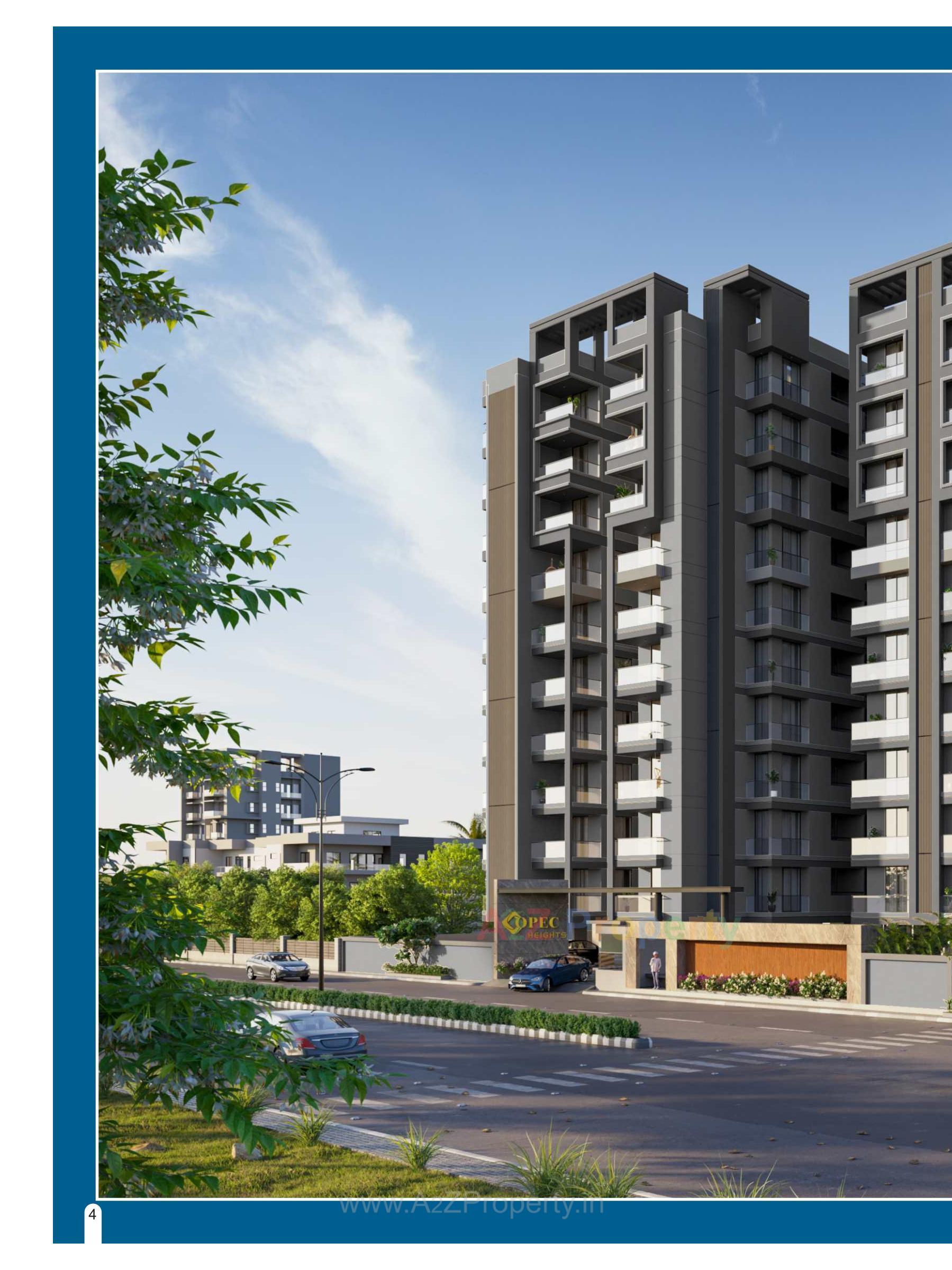 3D Elevation of real estate project Opec Heights located at Raiya, Rajkot, Gujarat