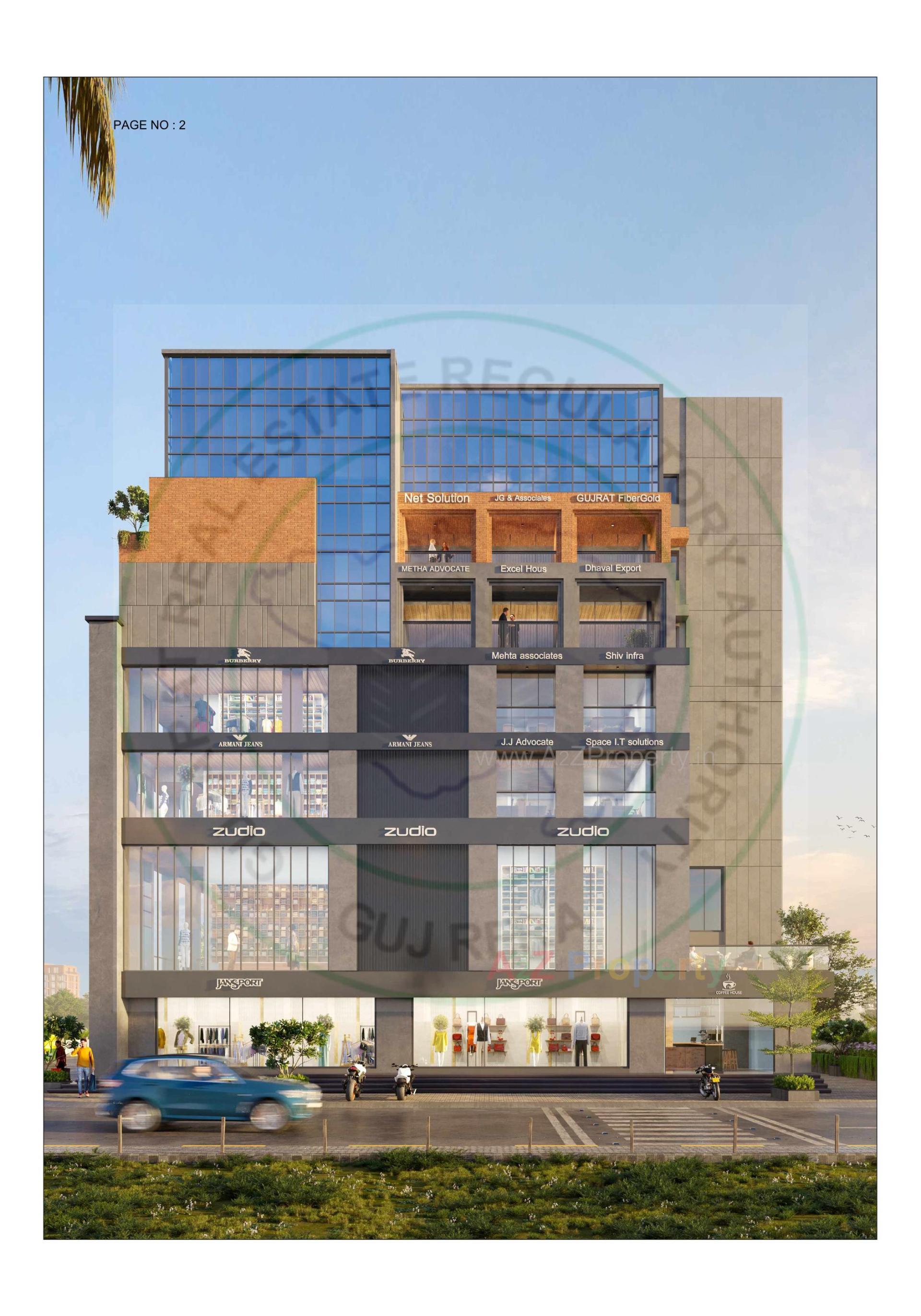 3D Elevation of real estate project Pacific Plaza located at Nanamava, Rajkot, Gujarat