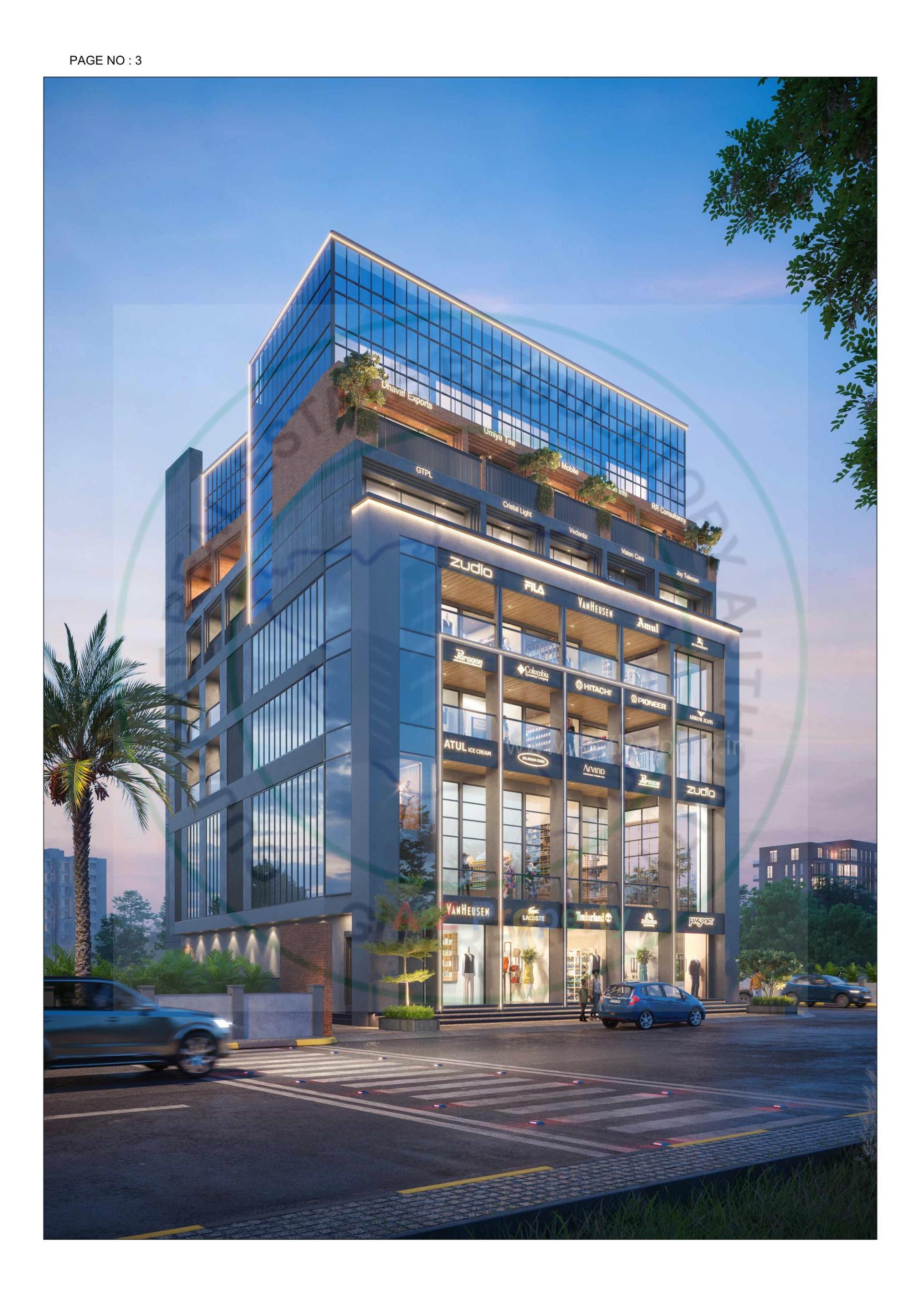 3D Elevation of real estate project Pacific Plaza located at Nanamava, Rajkot, Gujarat