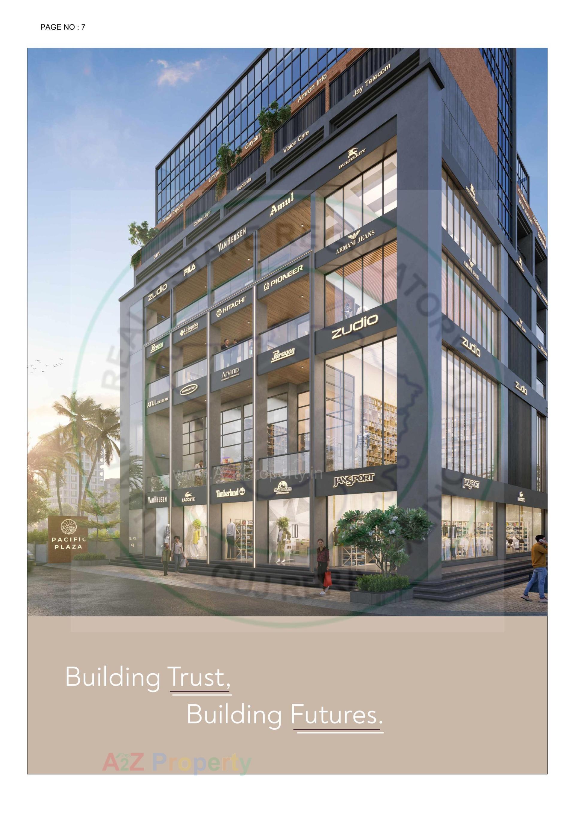 3D Elevation of real estate project Pacific Plaza located at Nanamava, Rajkot, Gujarat