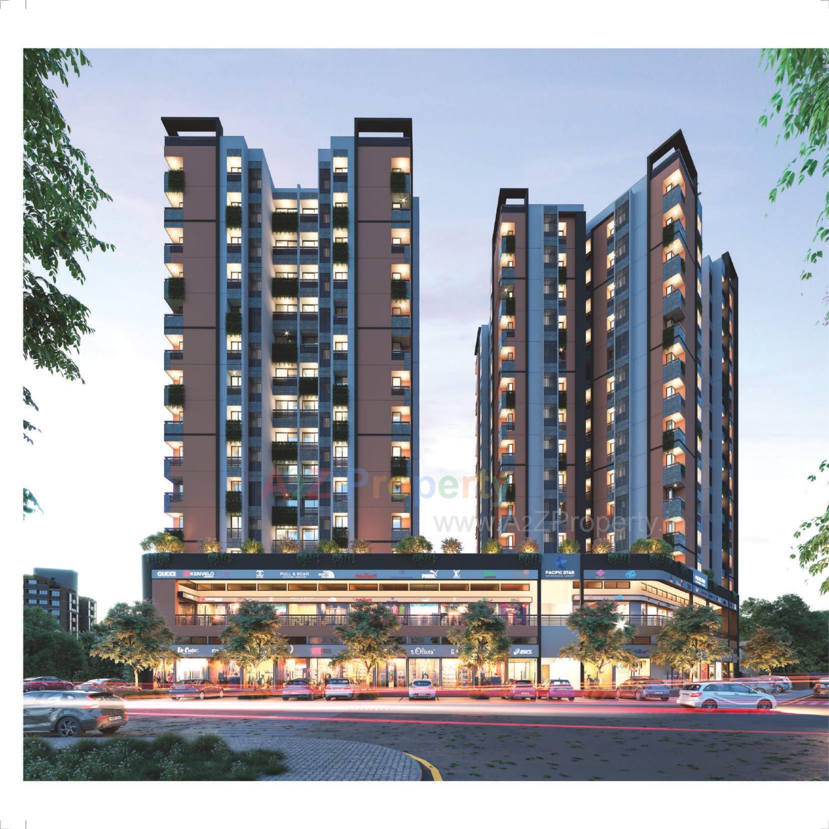 3D Elevation of real estate project Pacific Star located at Rajkot, Rajkot, Gujarat