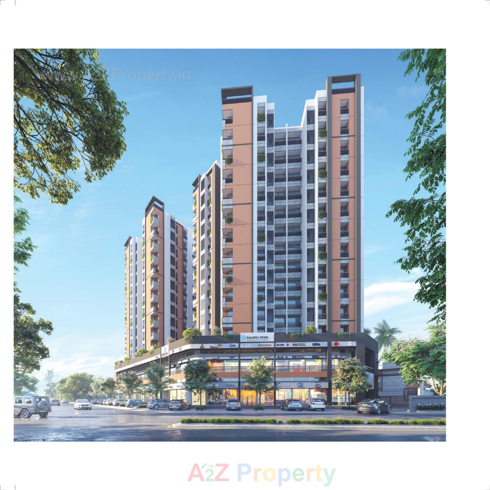 3D Elevation of real estate project Pacific Star located at Rajkot, Rajkot, Gujarat