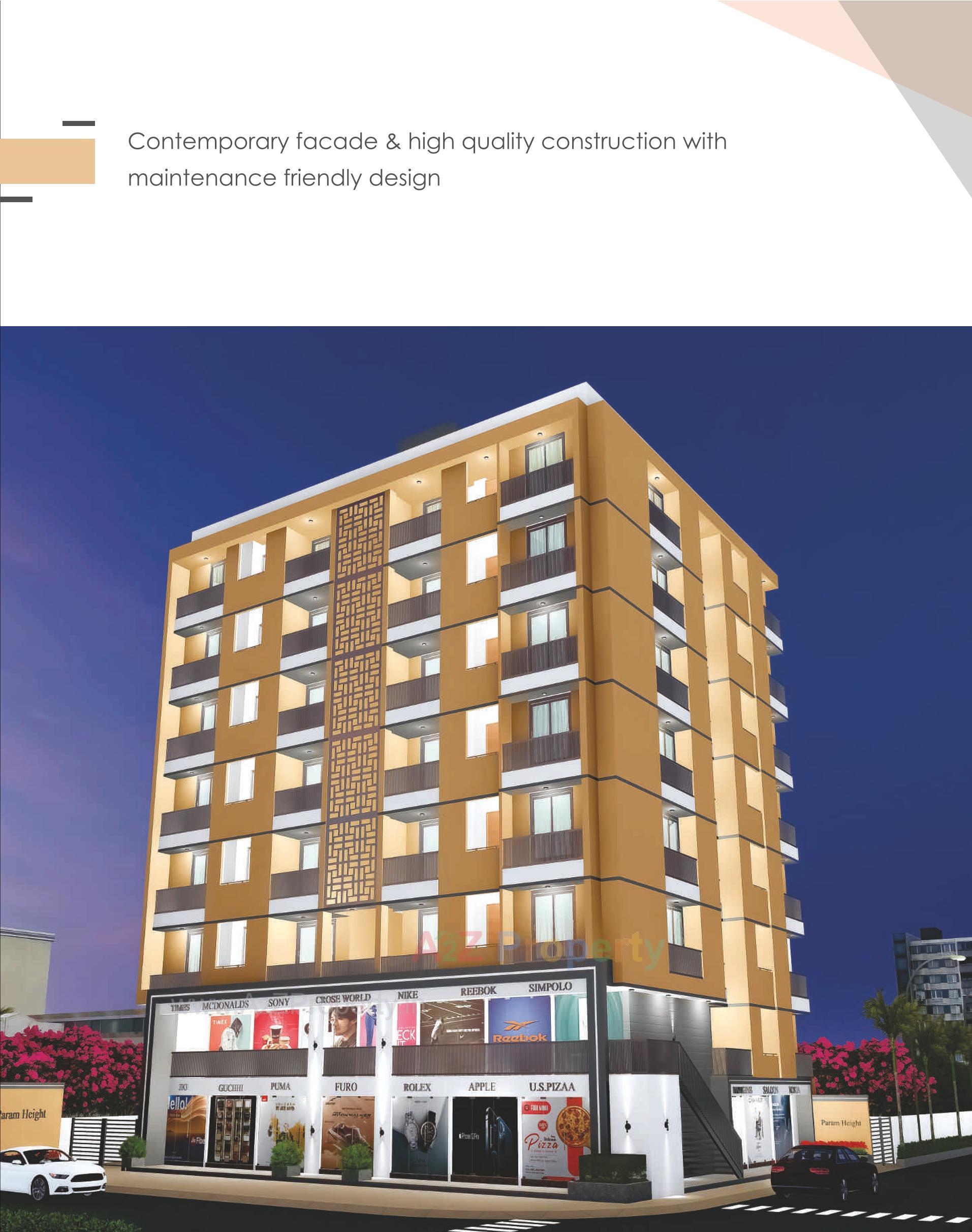 3D Elevation of real estate project Param Height located at Raiya, Rajkot, Gujarat