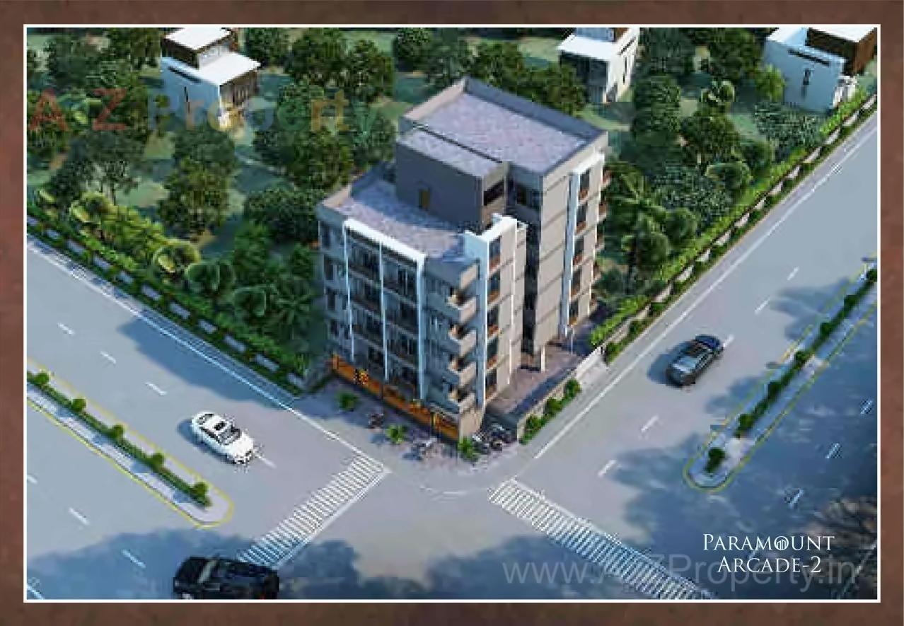 3D Elevation of real estate project Paramount Arcade located at Madhapar, Rajkot, Gujarat