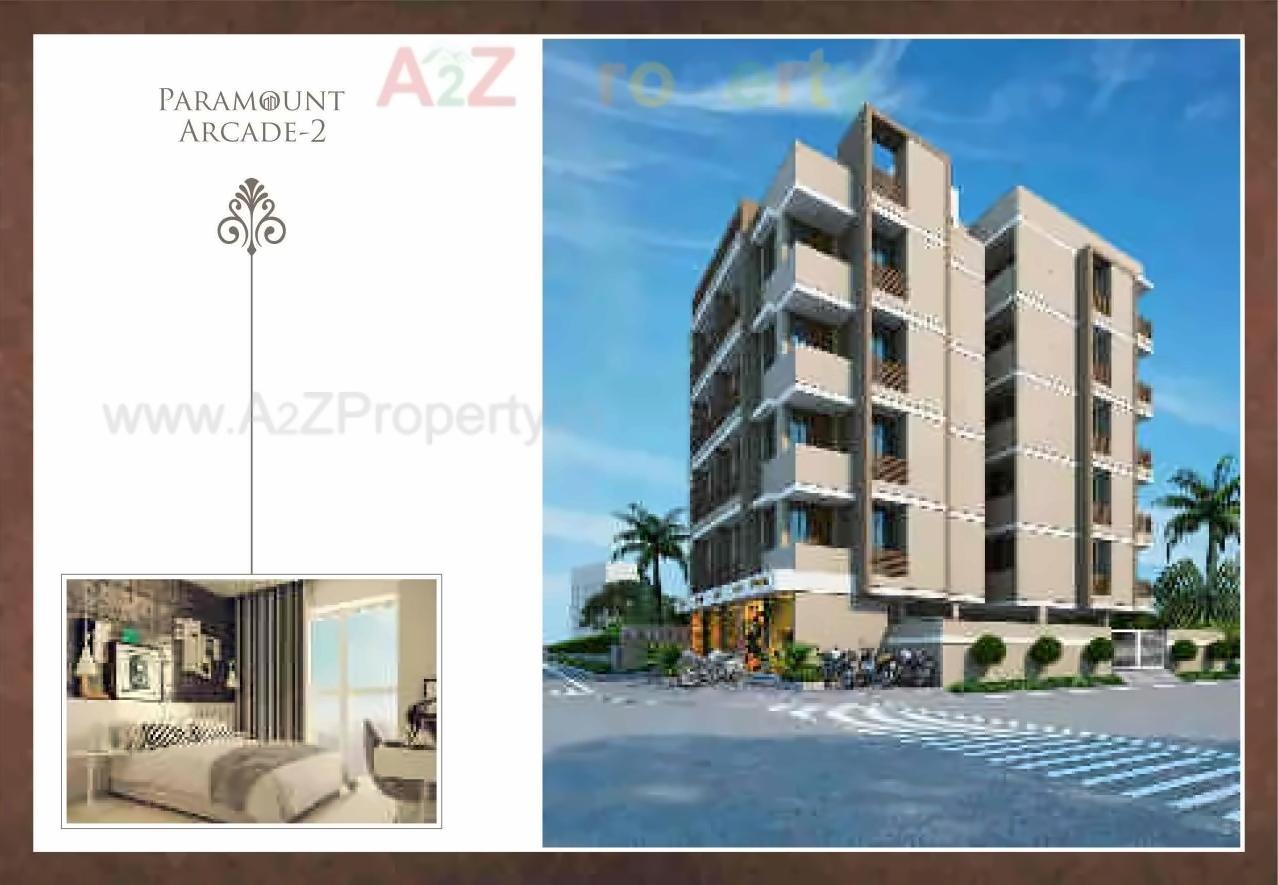 3D Elevation of real estate project Paramount Arcade located at Madhapar, Rajkot, Gujarat