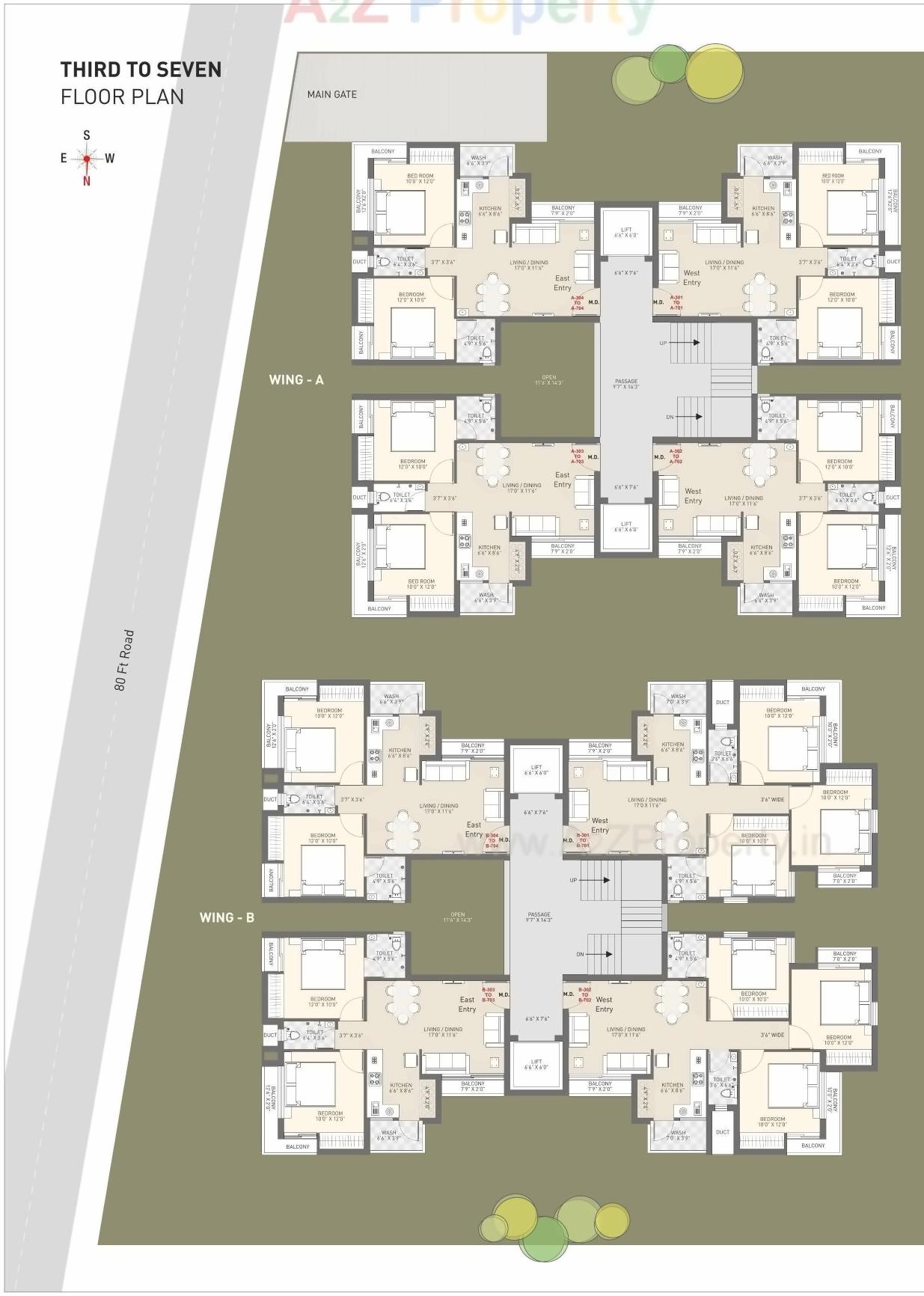 Layout of real estate project Parshwanath Heights located at Ghanteshwar, Rajkot, Gujarat