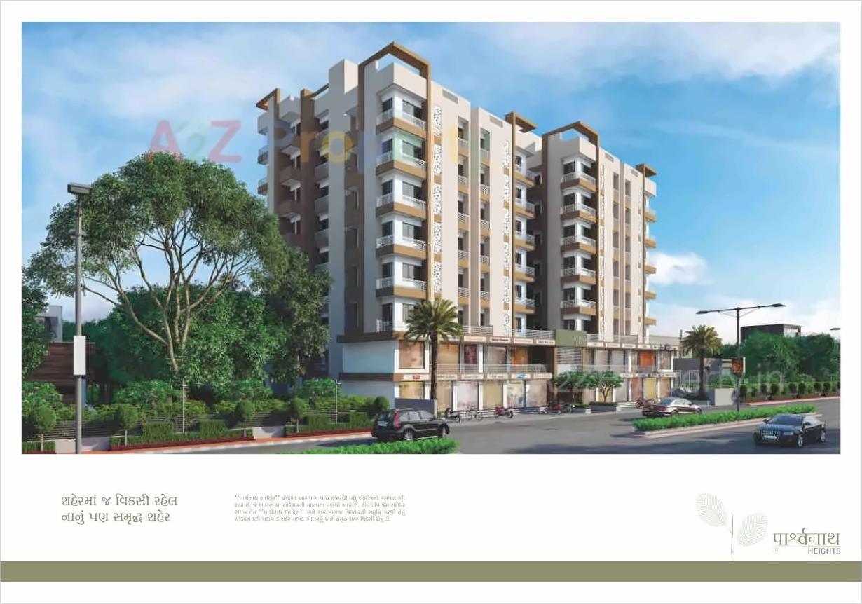 3D Elevation of real estate project Parshwanath Heights located at Ghanteshwar, Rajkot, Gujarat