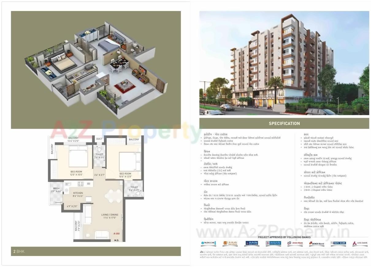 Layout of real estate project Parshwanath Heights located at Ghanteshwar, Rajkot, Gujarat