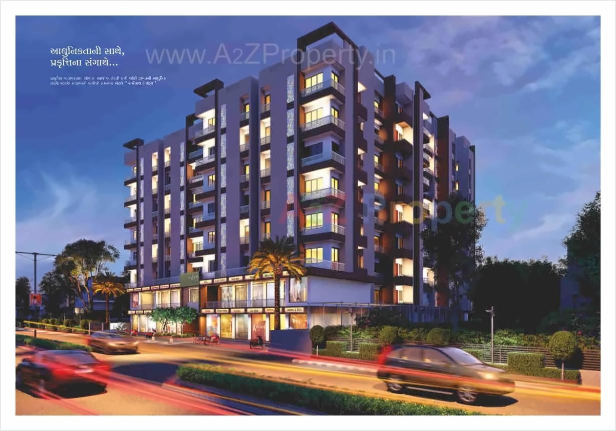 3D Elevation of real estate project Parshwanath Heights located at Ghanteshwar, Rajkot, Gujarat