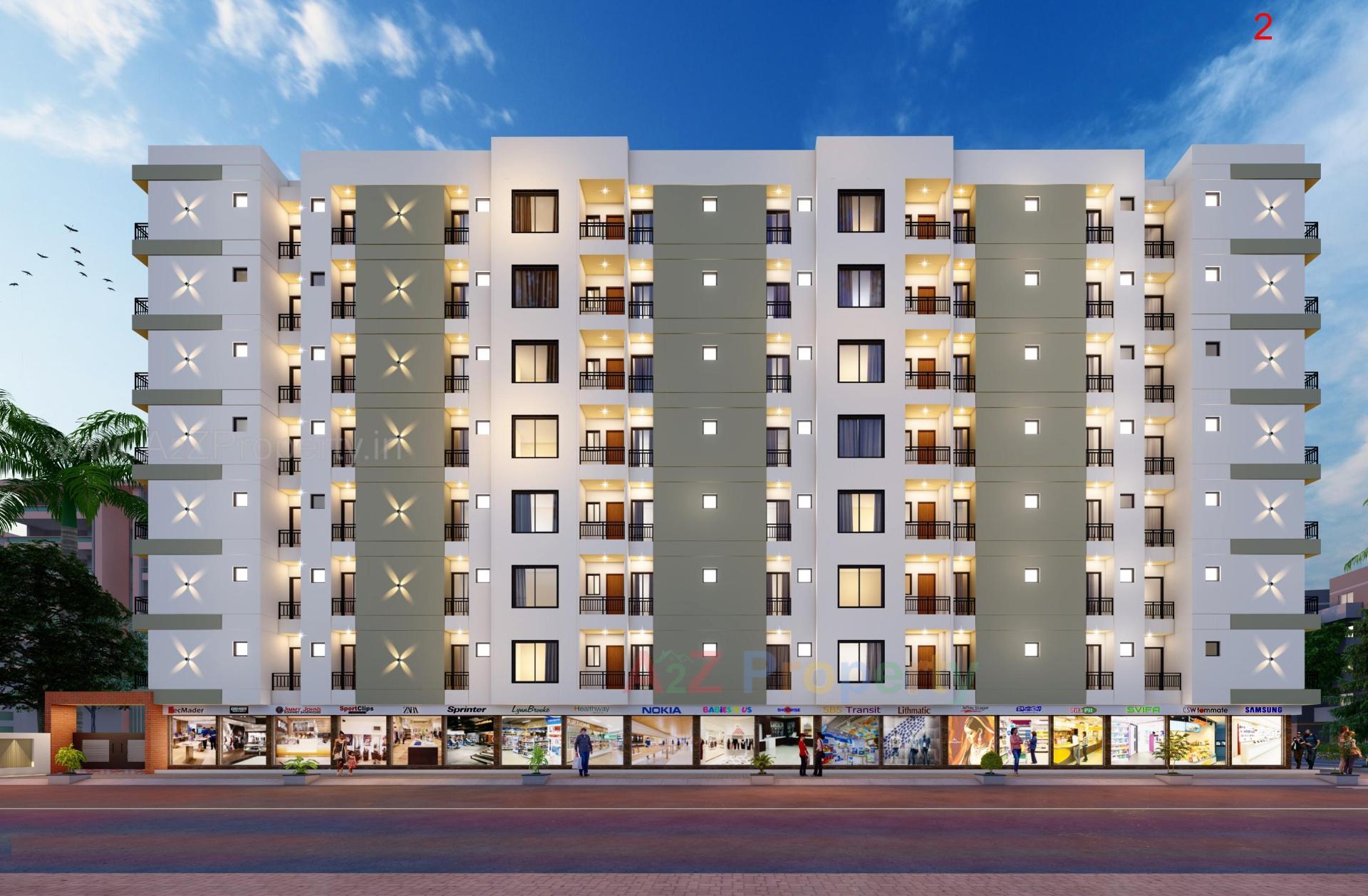 3D Elevation of real estate project Platinum Heights located at Rajkot, Rajkot, Gujarat