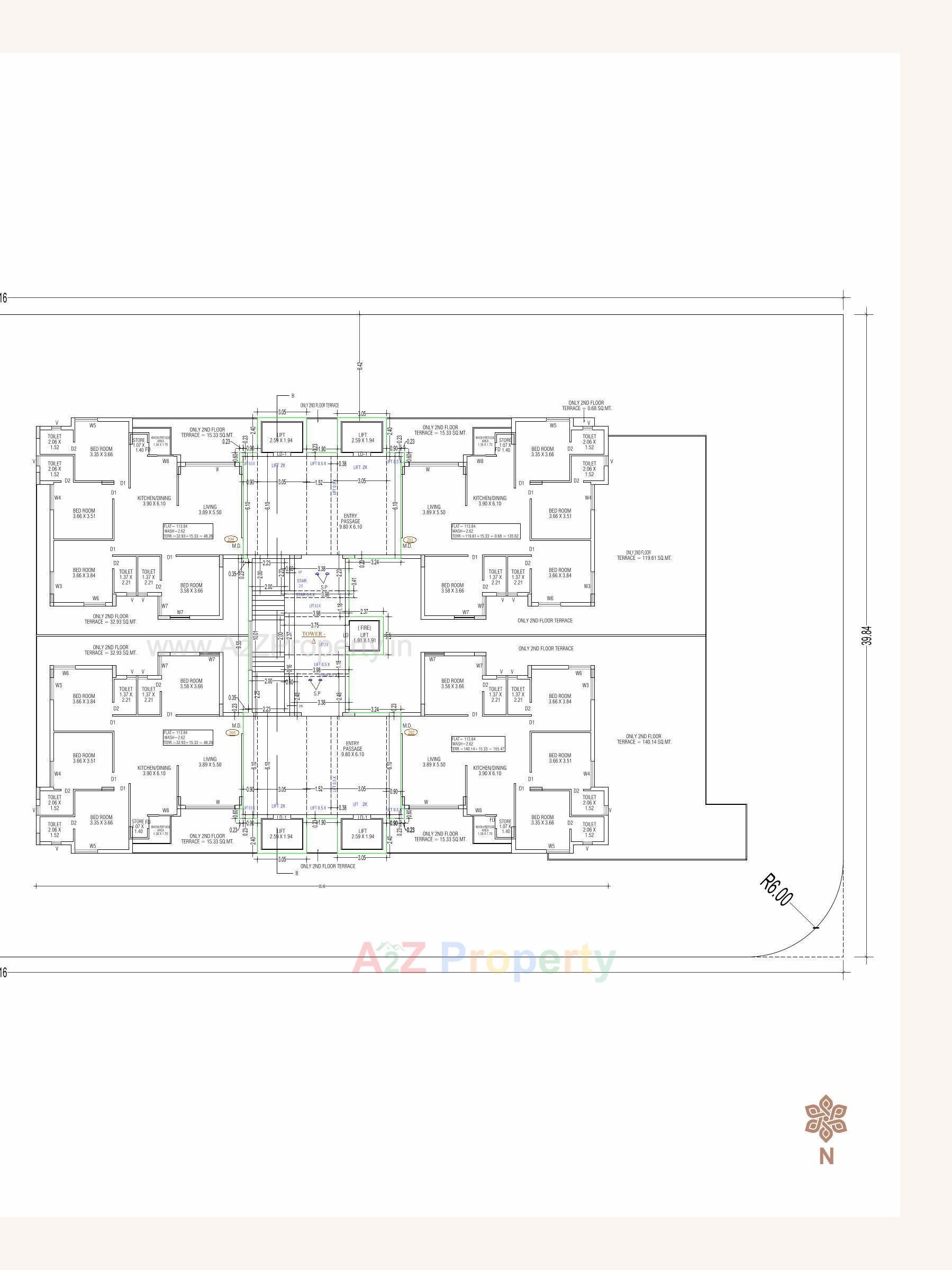 Layout of real estate project Prabhu Heights located at Ghanteshvar, Rajkot, Gujarat
