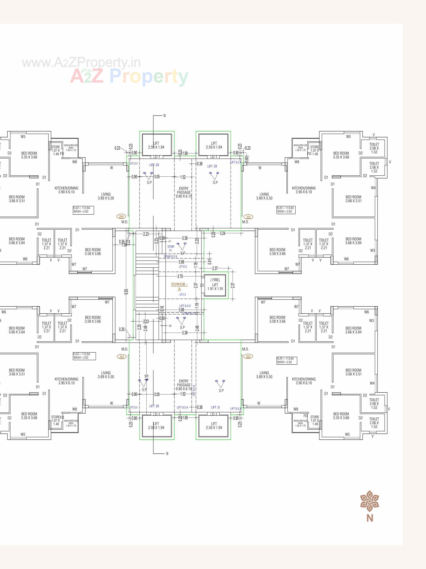 Layout of real estate project Prabhu Heights located at Ghanteshvar, Rajkot, Gujarat