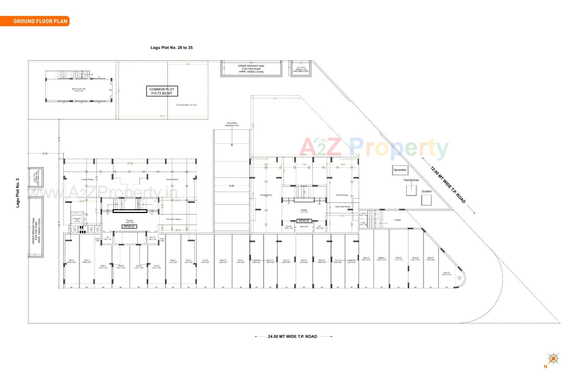 Layout of real estate project Pramukh Bliss located at Mavdi, Rajkot, Gujarat
