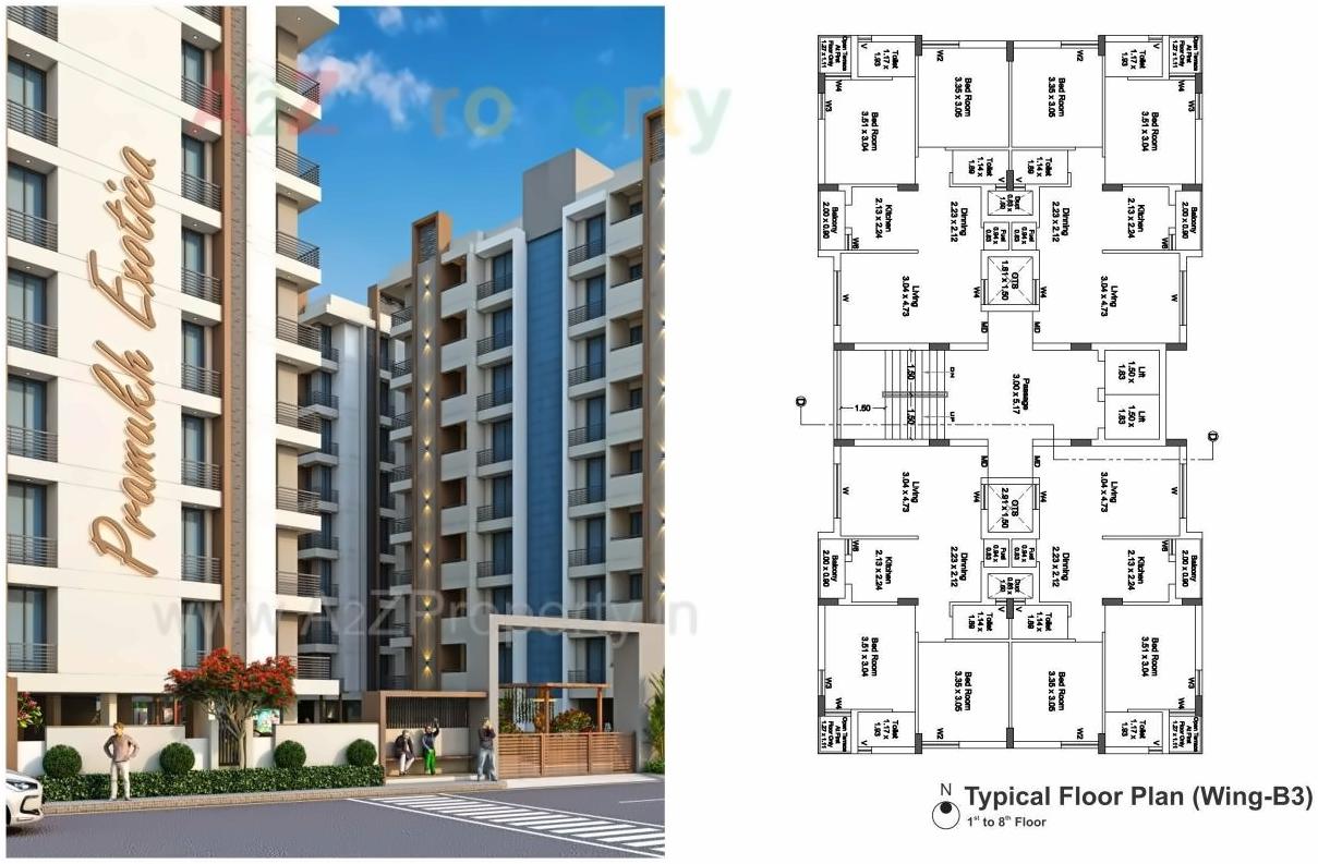 3D Elevation of real estate project Pramukh Exotica located at Mavdi, Rajkot, Gujarat