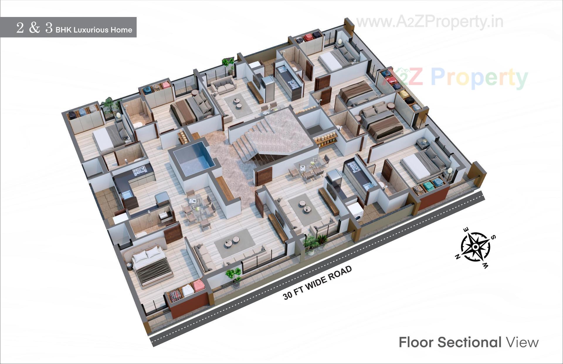 Layout of real estate project Pramukh Villa located at Raiya, Rajkot, Gujarat