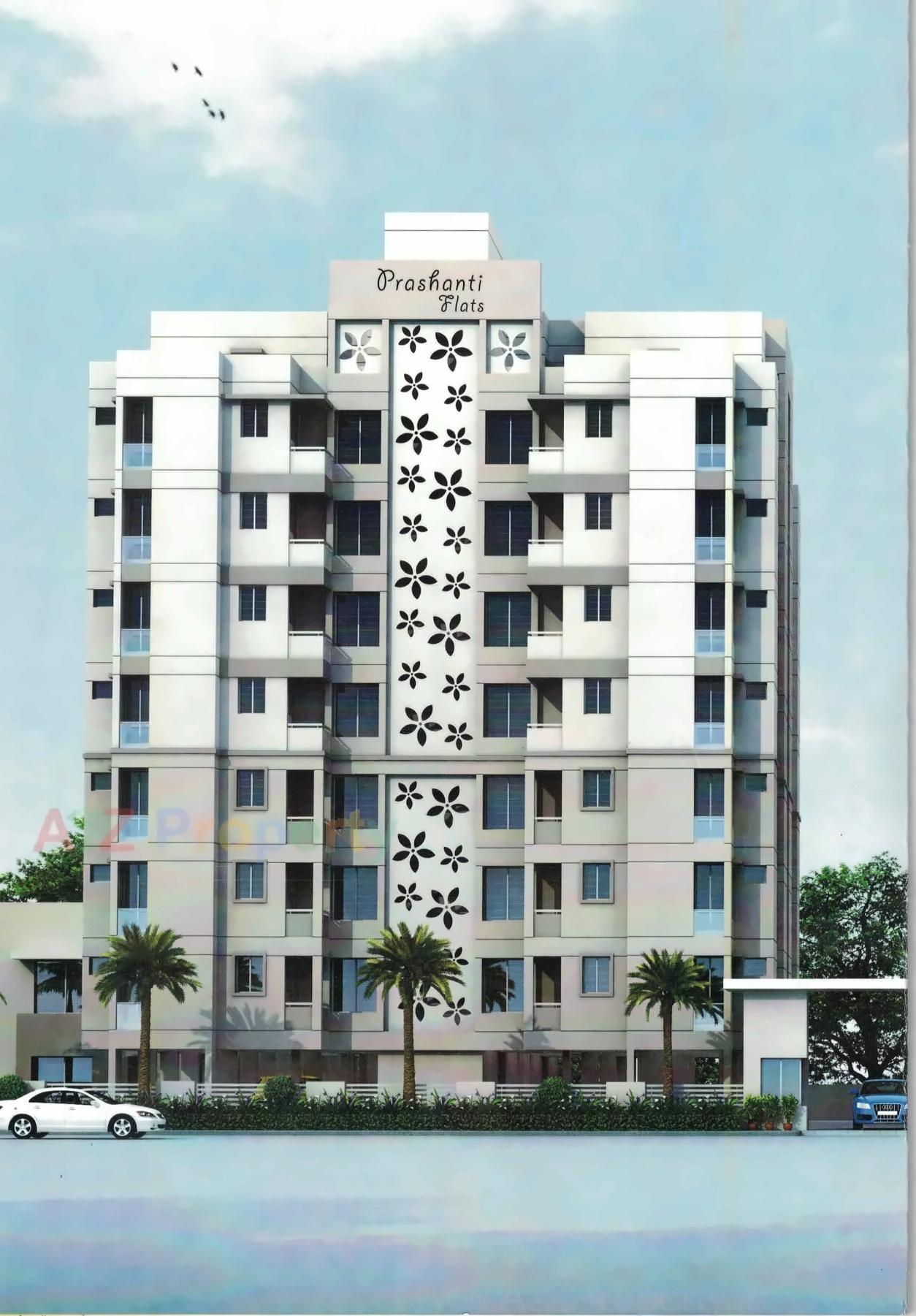 3D Elevation of real estate project Prashanti Flats located at Munjka, Rajkot, Gujarat