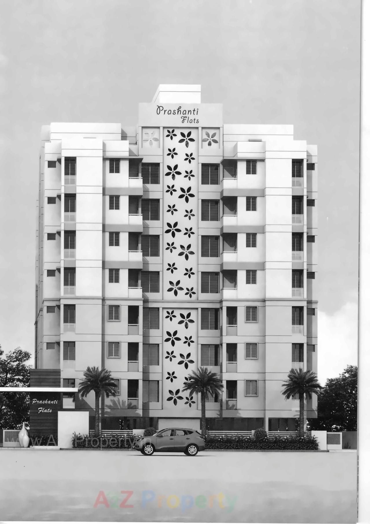 3D Elevation of real estate project Prashanti Flats located at Munjka, Rajkot, Gujarat