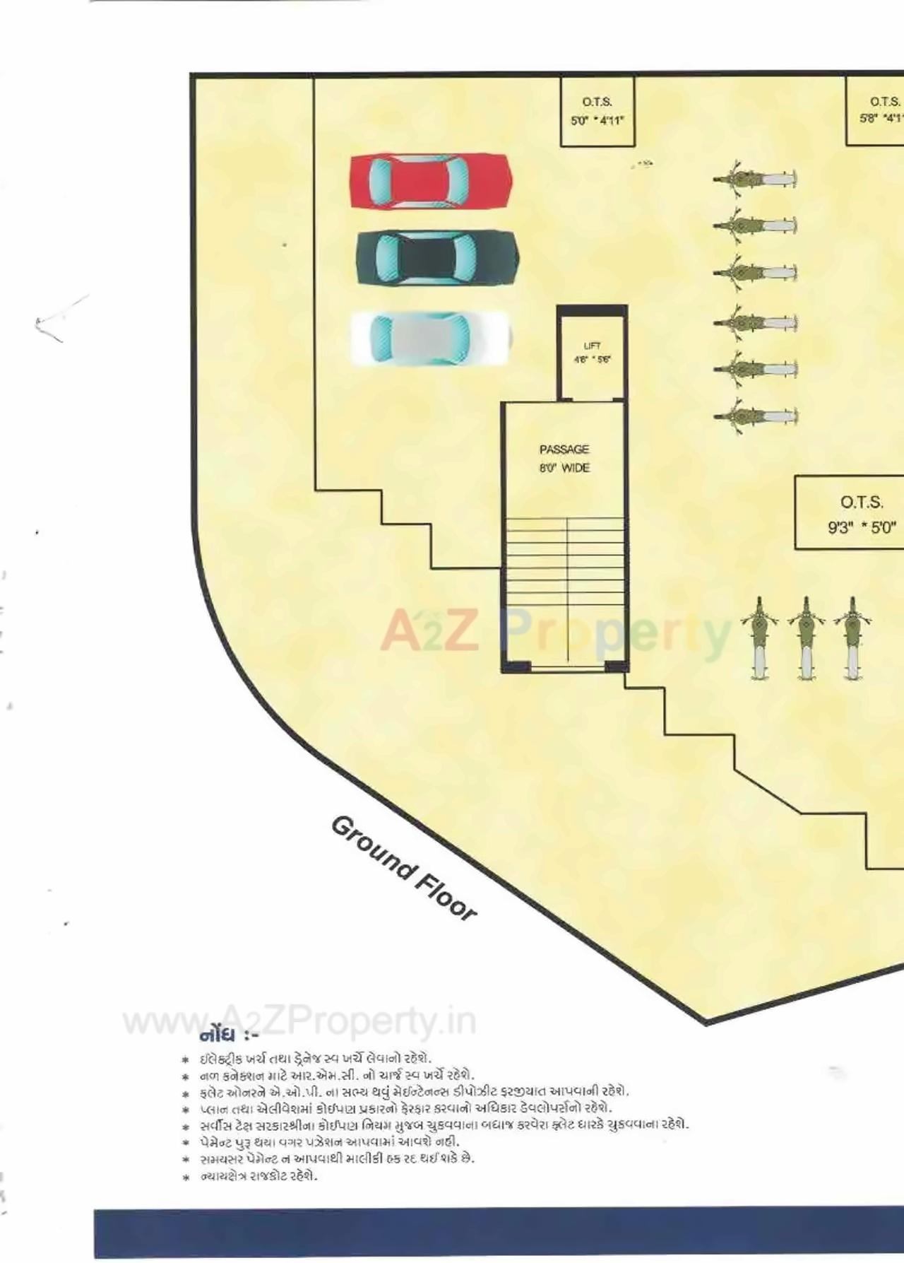 Layout of real estate project Pratham Avenue located at Kothariya, Rajkot, Gujarat
