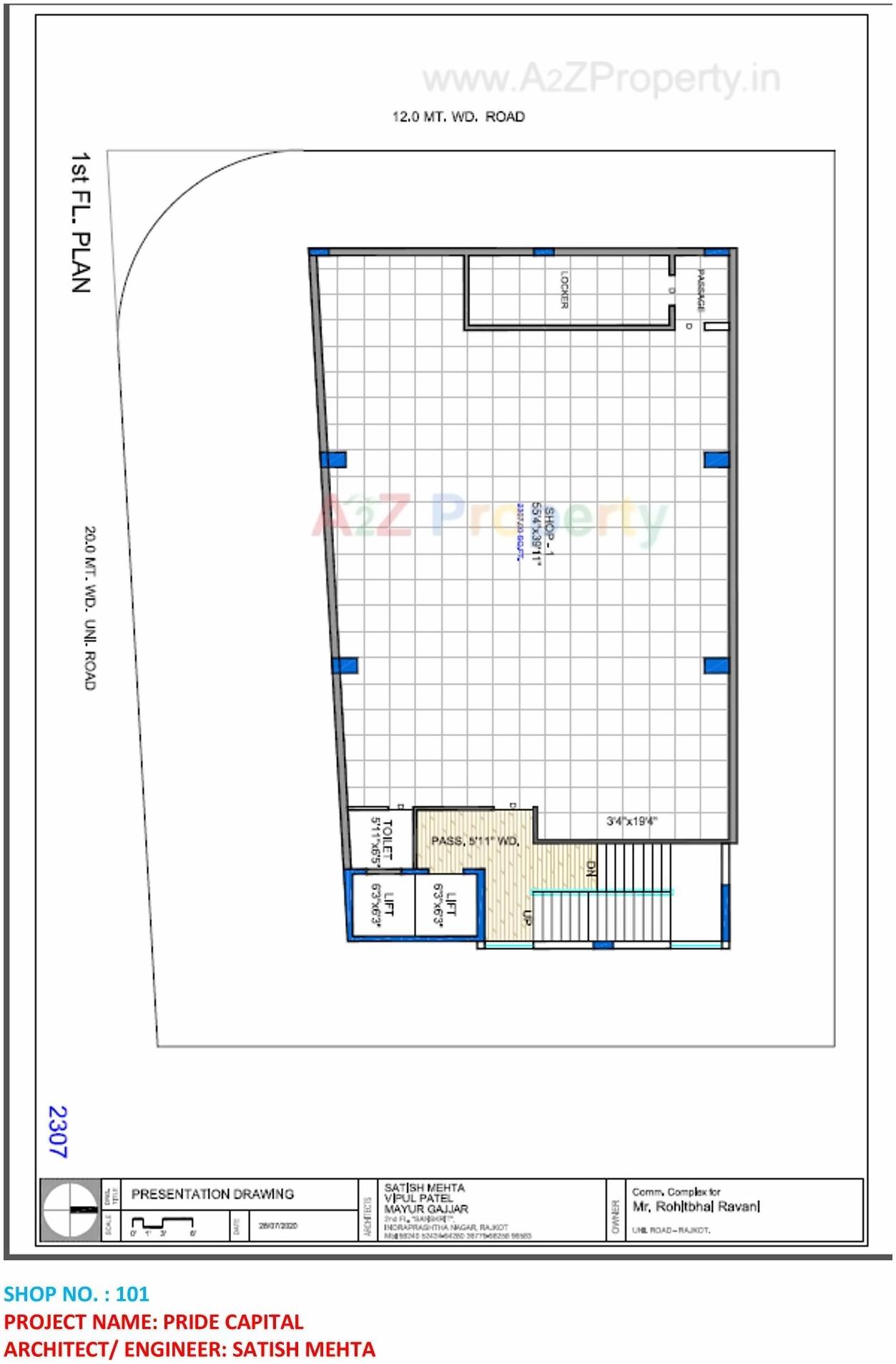 Layout of real estate project Pride Capital located at Raiya, Rajkot, Gujarat