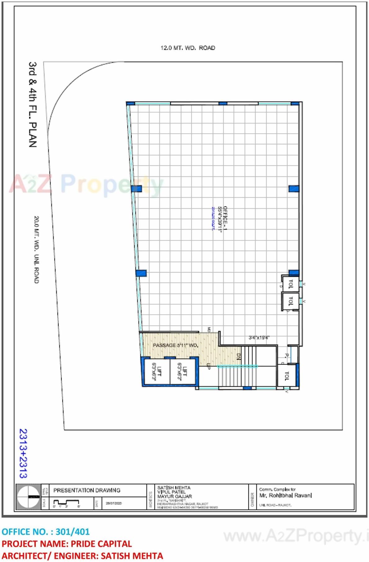 Layout of real estate project Pride Capital located at Raiya, Rajkot, Gujarat