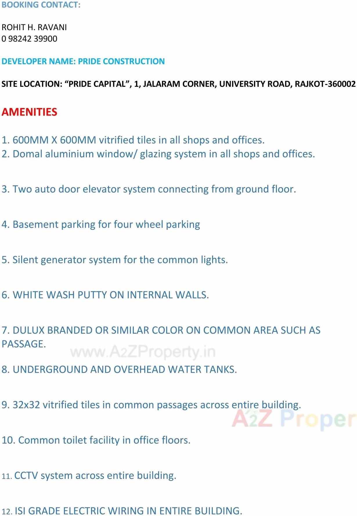  of real estate project Pride Capital located at Raiya, Rajkot, Gujarat