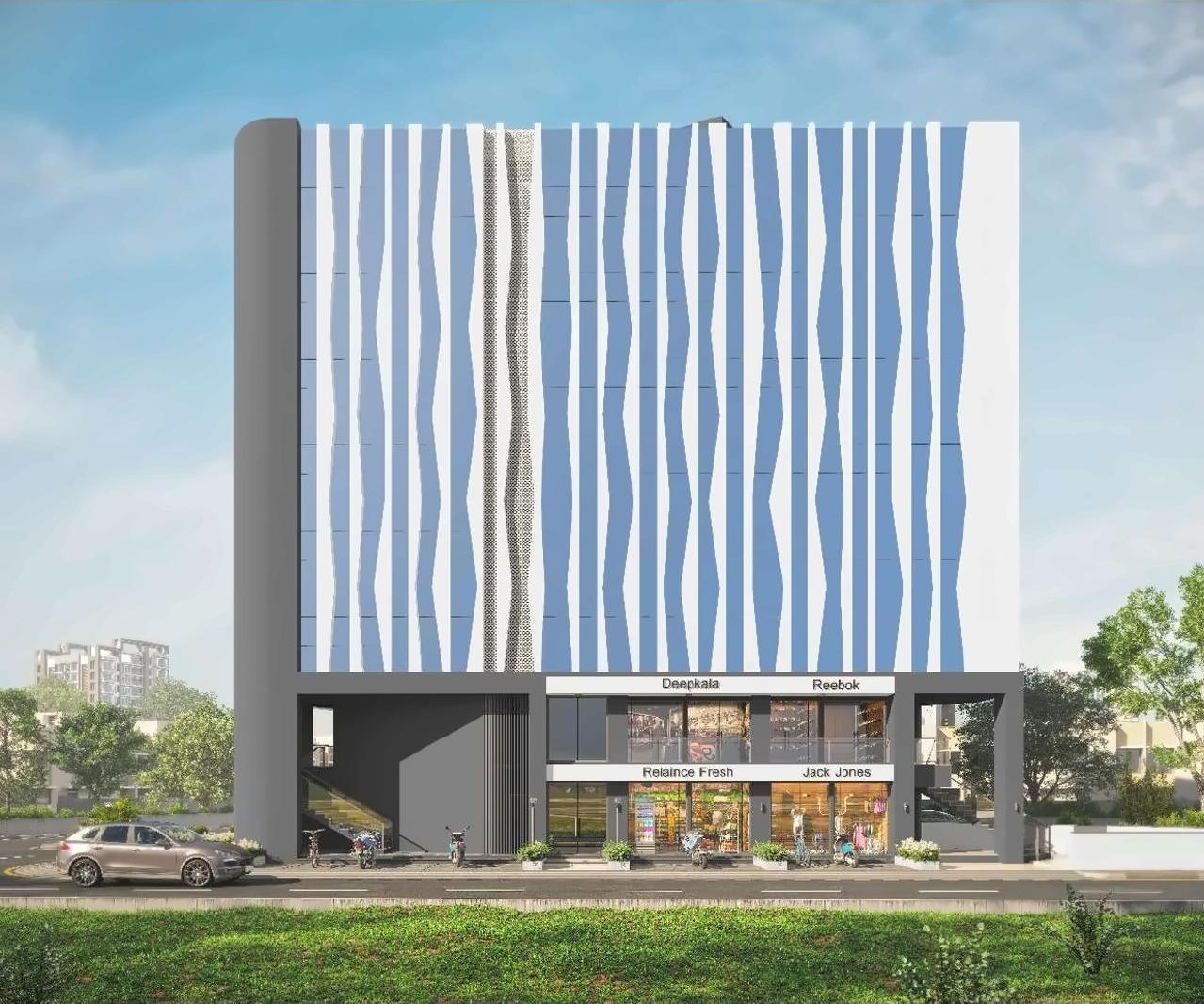 3D Elevation of real estate project Pride Classic located at Raiya, Rajkot, Gujarat