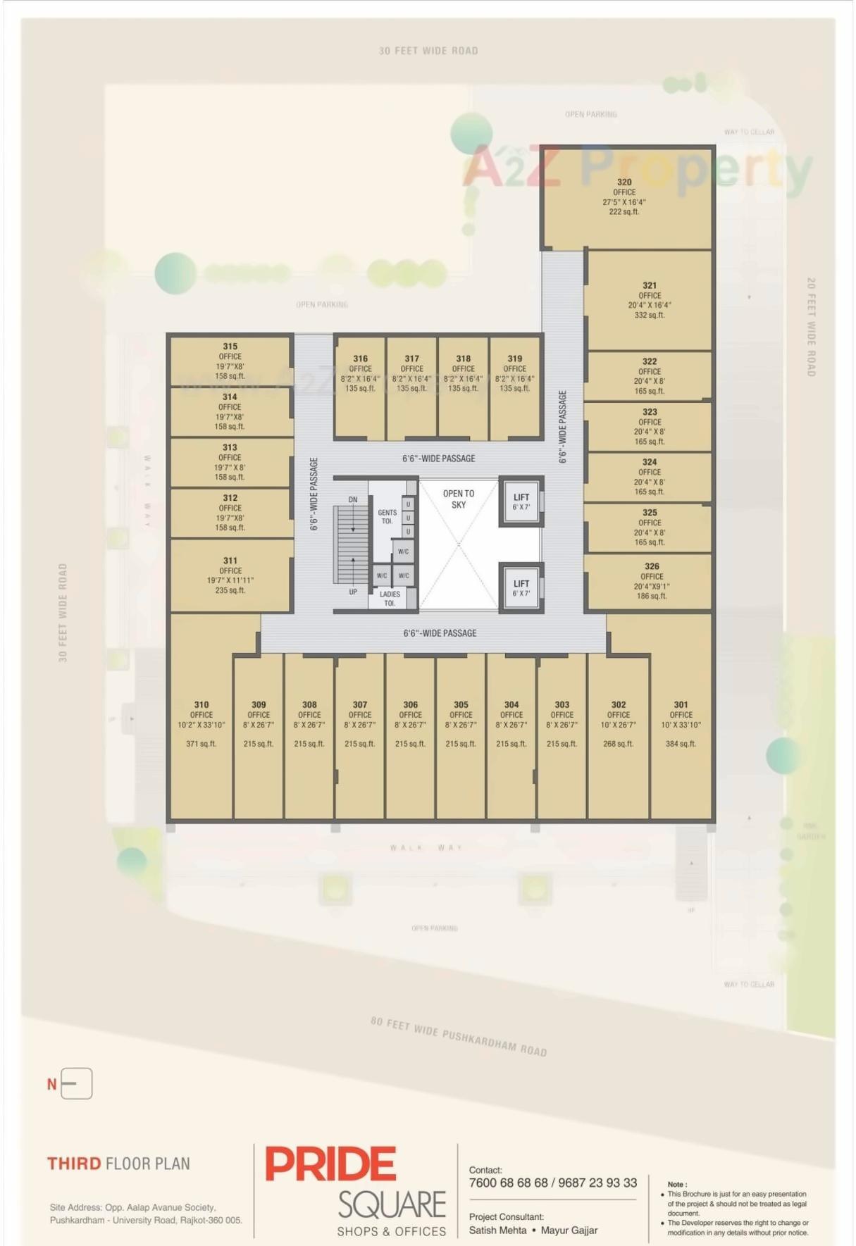 Layout of real estate project Pride Square located at Nana-mava, Rajkot, Gujarat