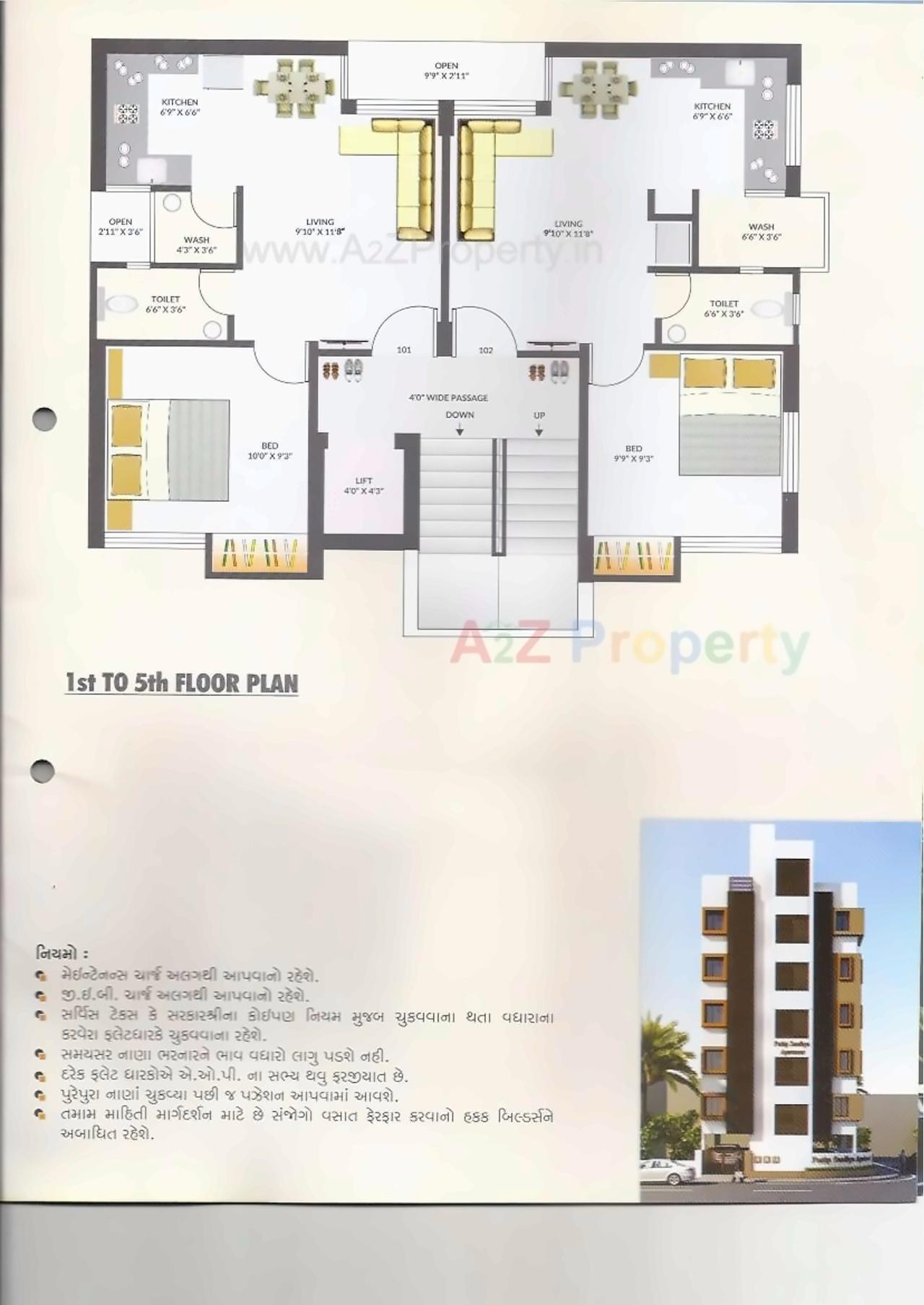Layout of real estate project Pushp Sandhya Appartment located at Rajkot, Rajkot, Gujarat