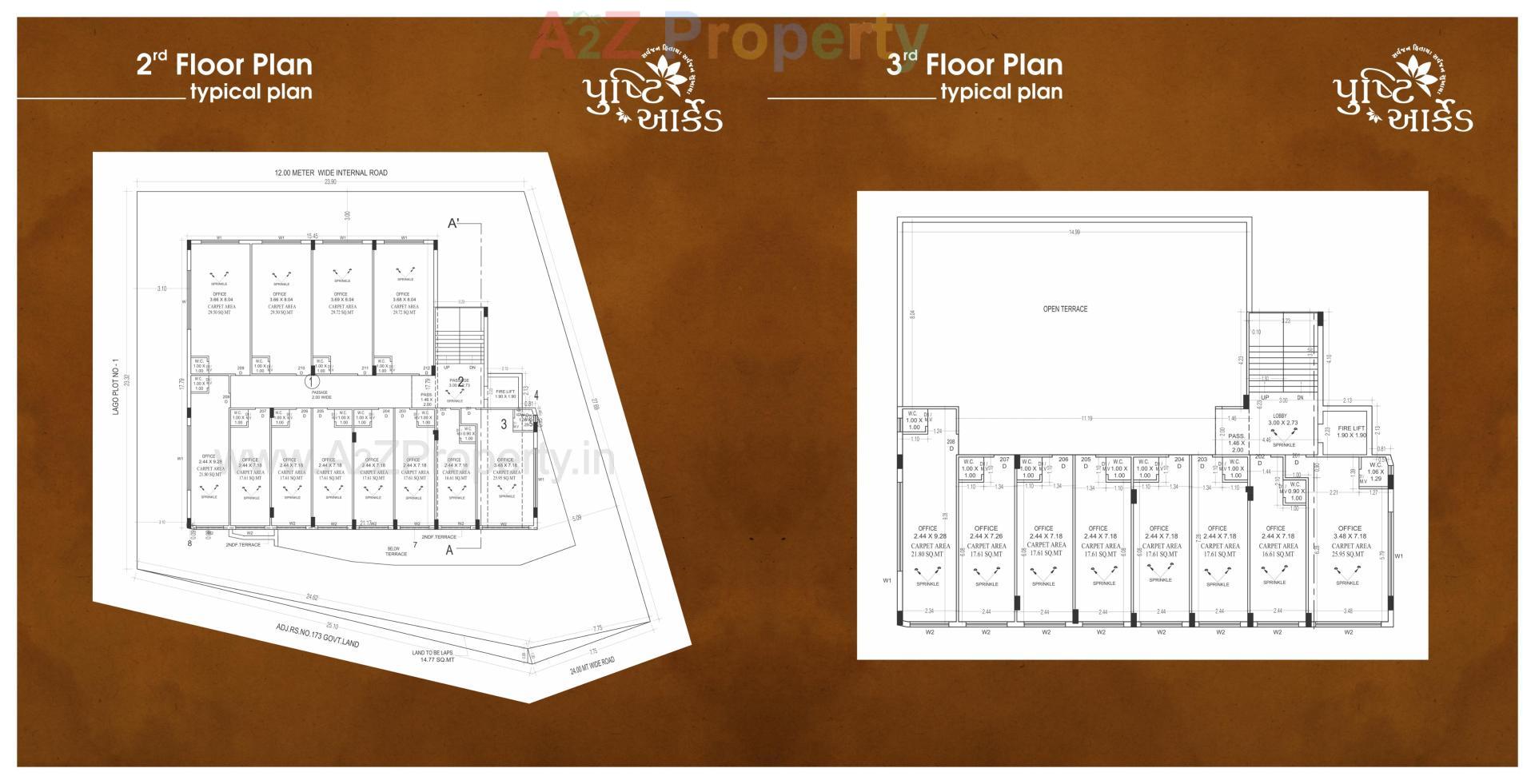 Layout of real estate project Pushti Arcade located at Kothariya, Rajkot, Gujarat