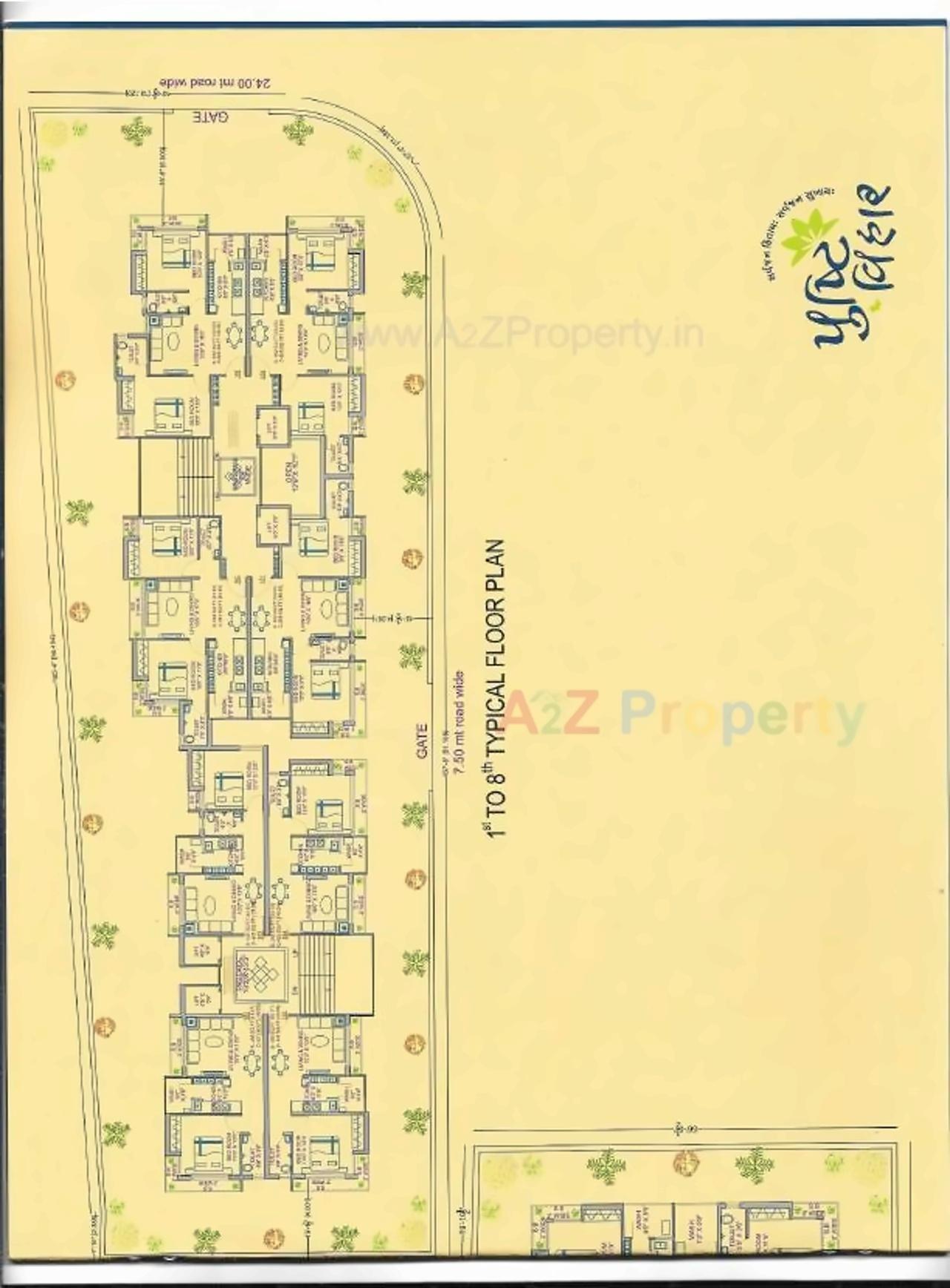 Layout of real estate project Pushtivihar located at Kangashiyali, Rajkot, Gujarat