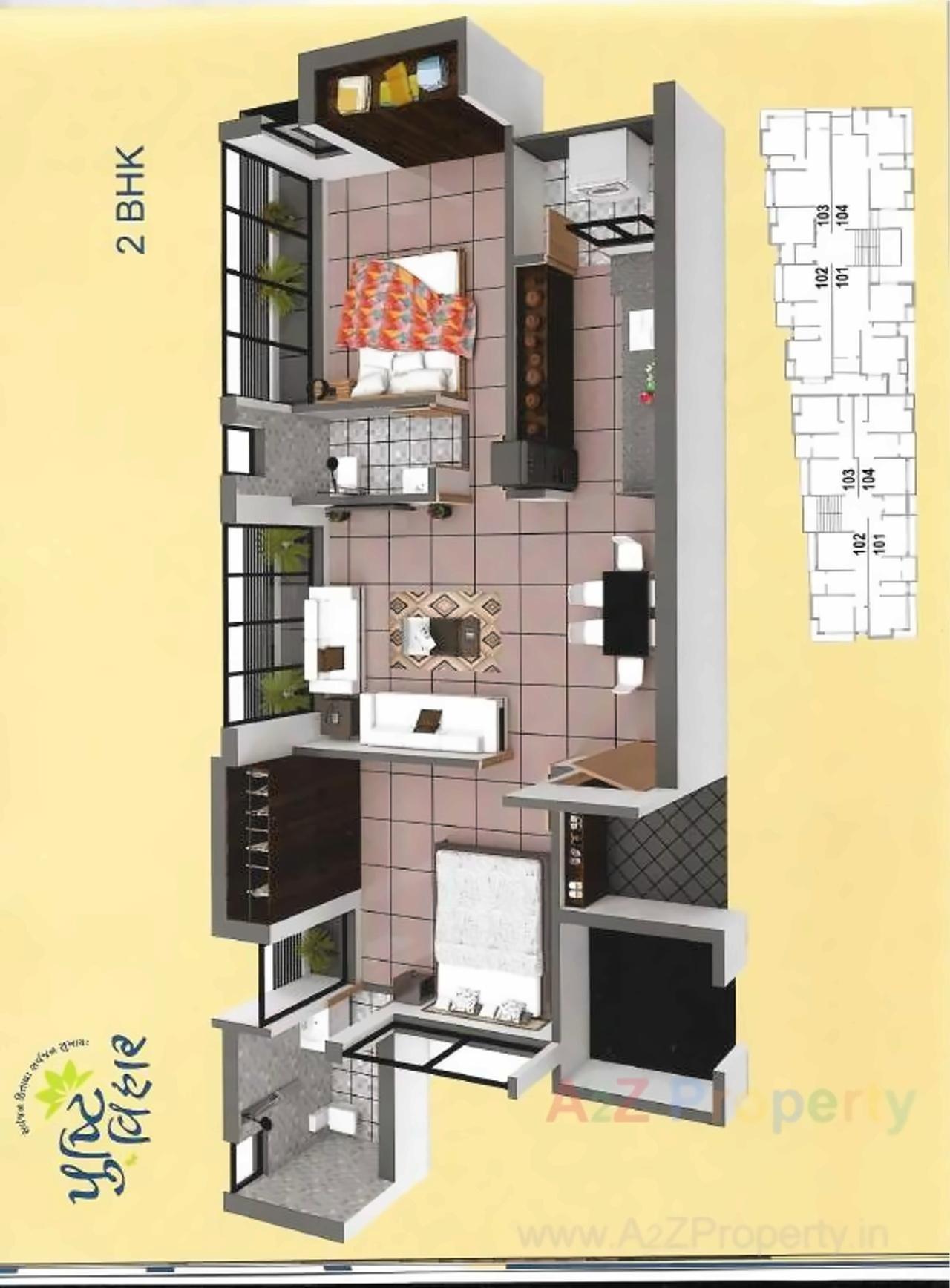 Layout of real estate project Pushtivihar located at Kangashiyali, Rajkot, Gujarat