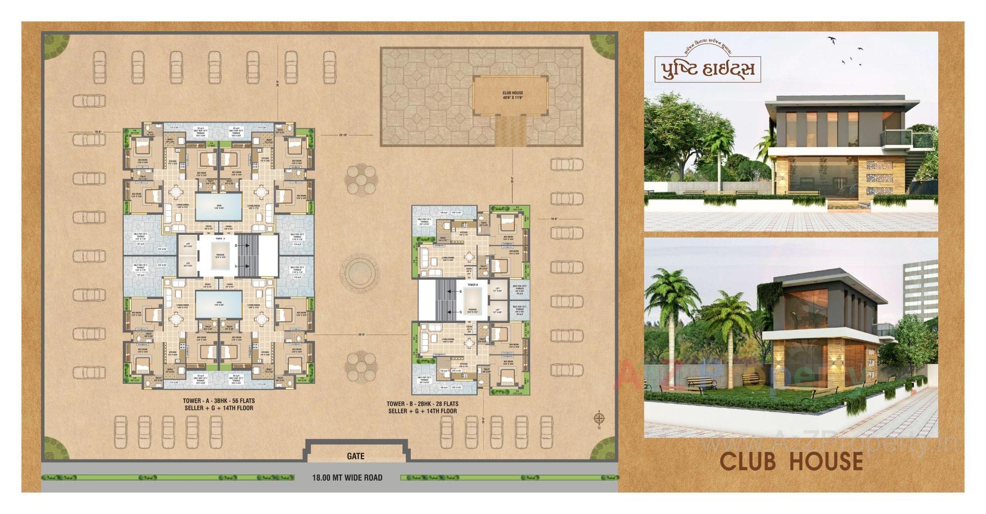 Layout of real estate project Pusti Heights located at Rajkot, Rajkot, Gujarat