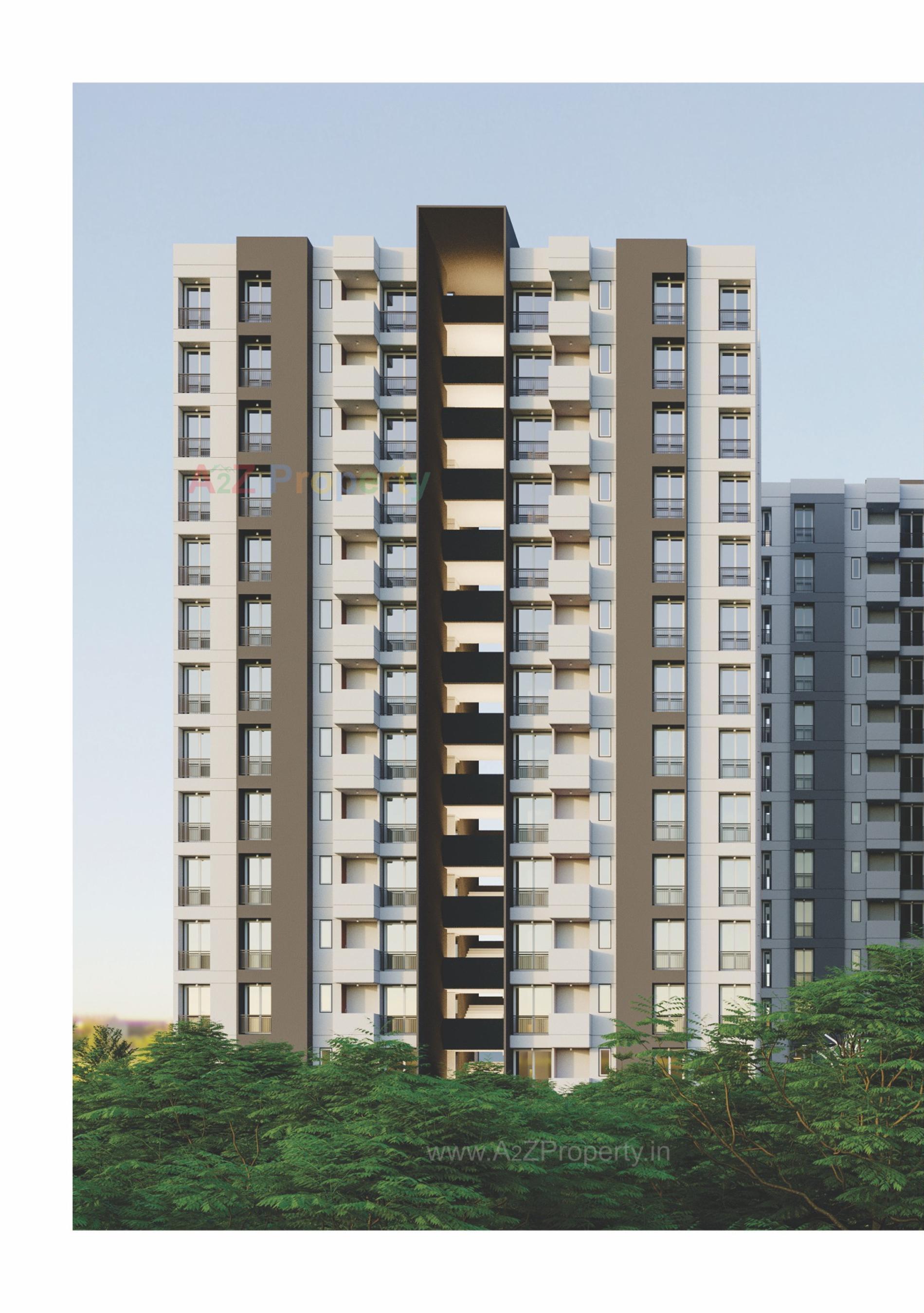 3D Elevation of real estate project Pusti Hills located at Kangashiyali, Rajkot, Gujarat