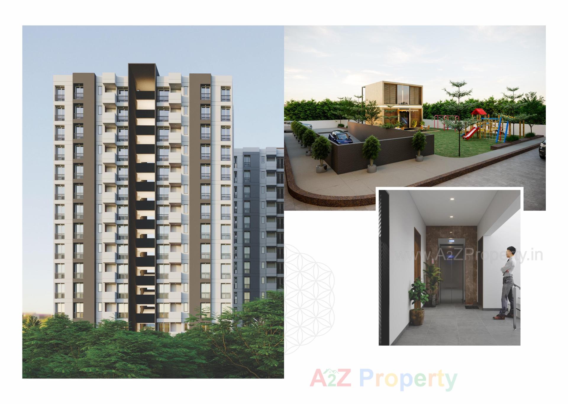 3D Elevation of real estate project Pusti Hills located at Kangashiyali, Rajkot, Gujarat