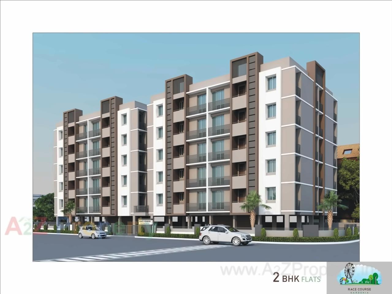 3D Elevation of real estate project Race Course Gardenia located at Ghanteshwar, Rajkot, Gujarat