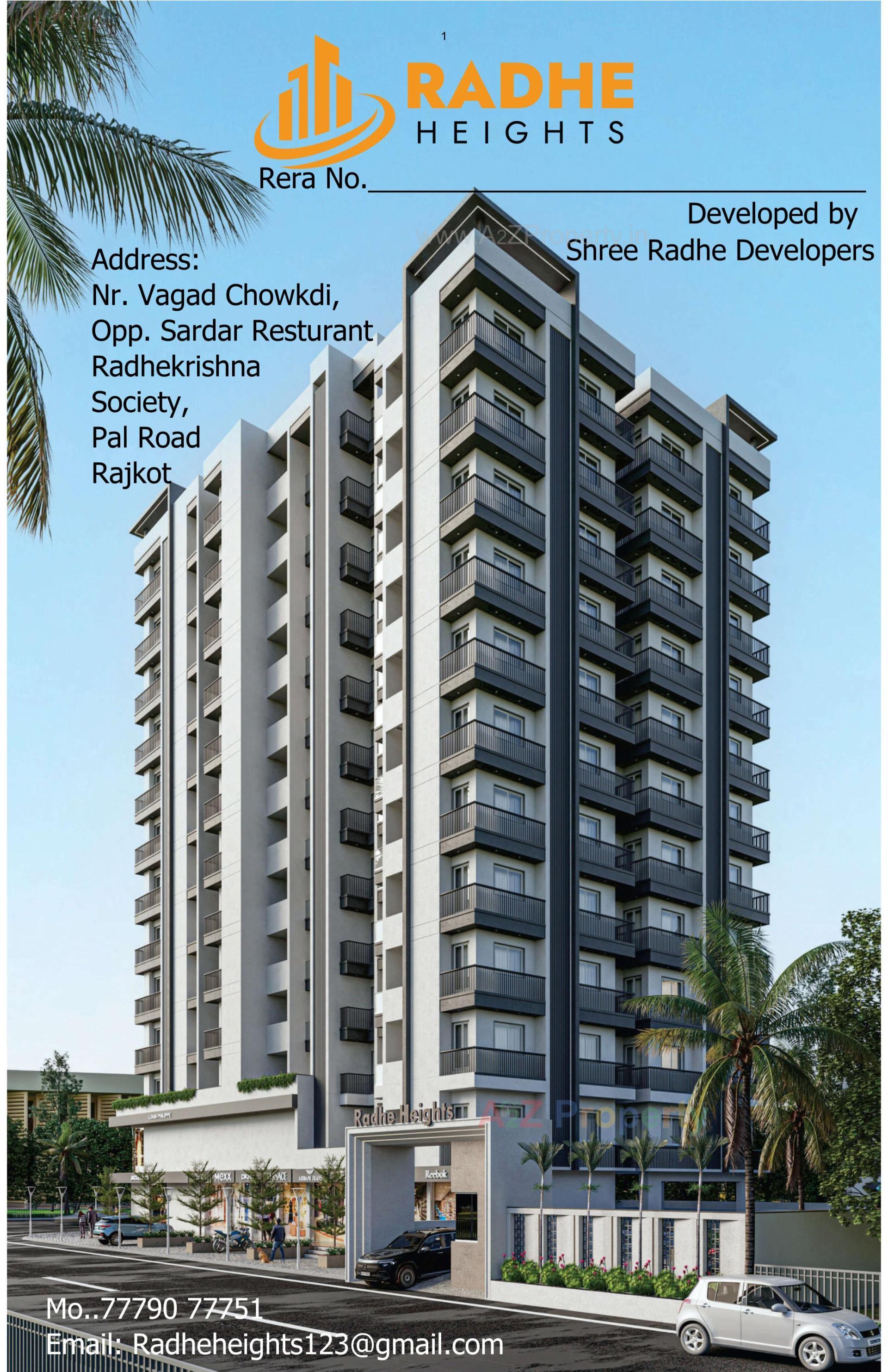 3D Elevation of real estate project Radhe Heights located at Mavdi, Rajkot, Gujarat