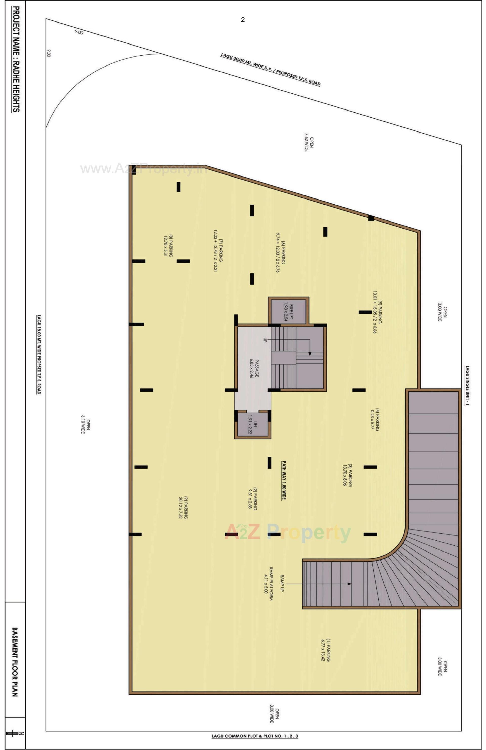 Layout of real estate project Radhe Heights located at Mavdi, Rajkot, Gujarat