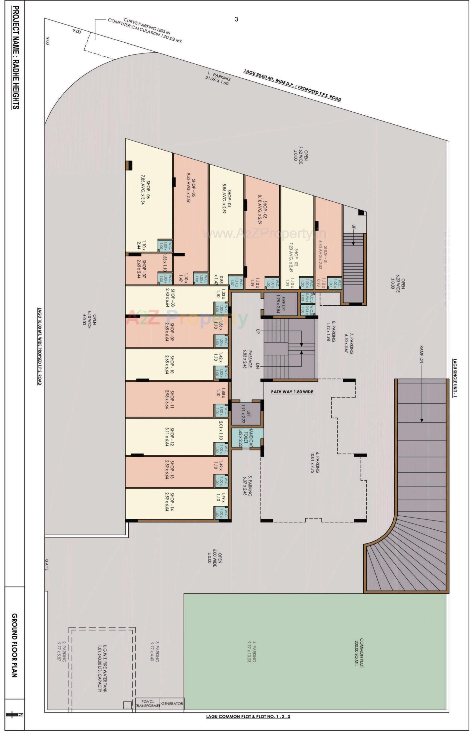 Layout of real estate project Radhe Heights located at Mavdi, Rajkot, Gujarat