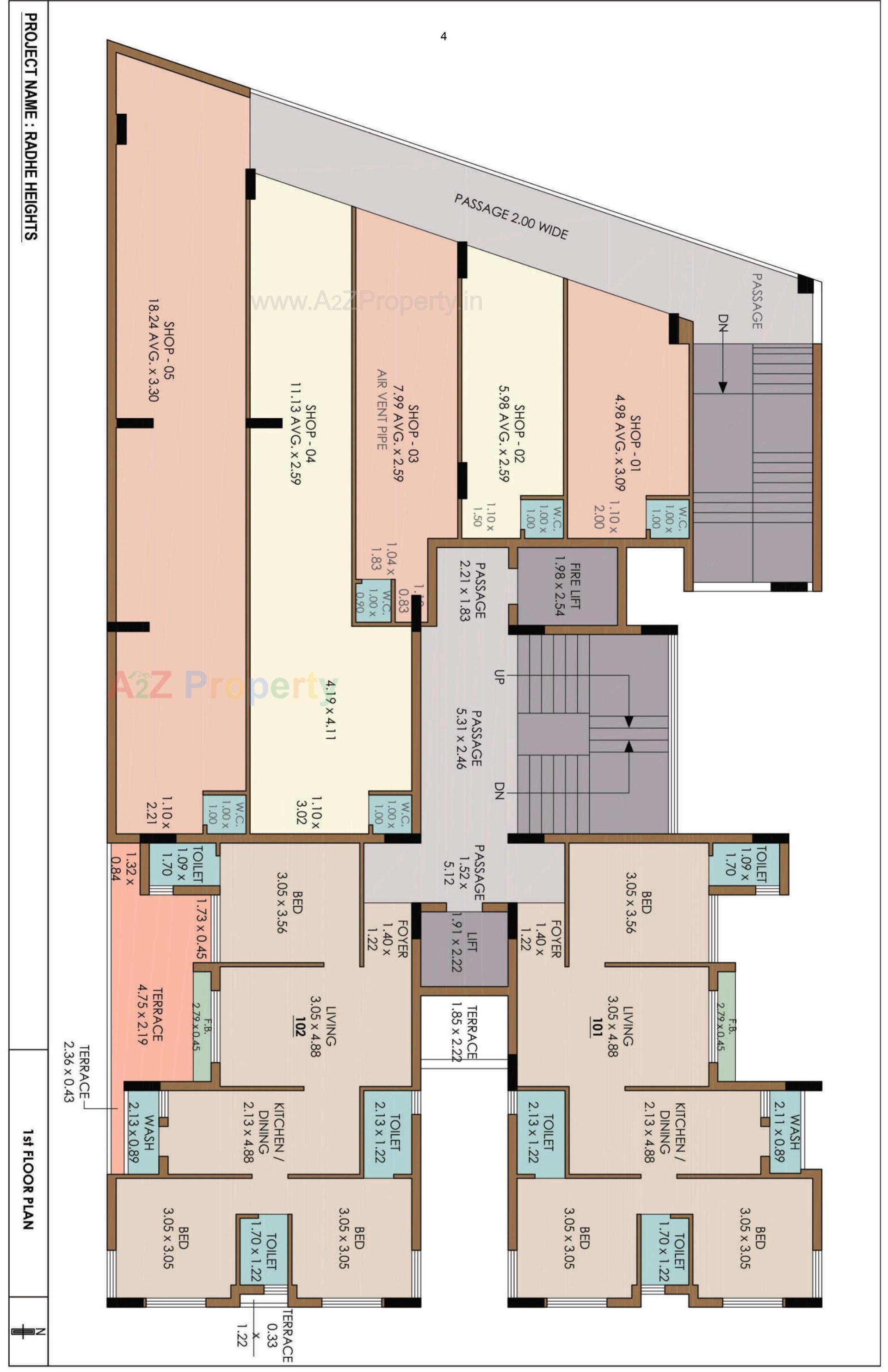 Layout of real estate project Radhe Heights located at Mavdi, Rajkot, Gujarat