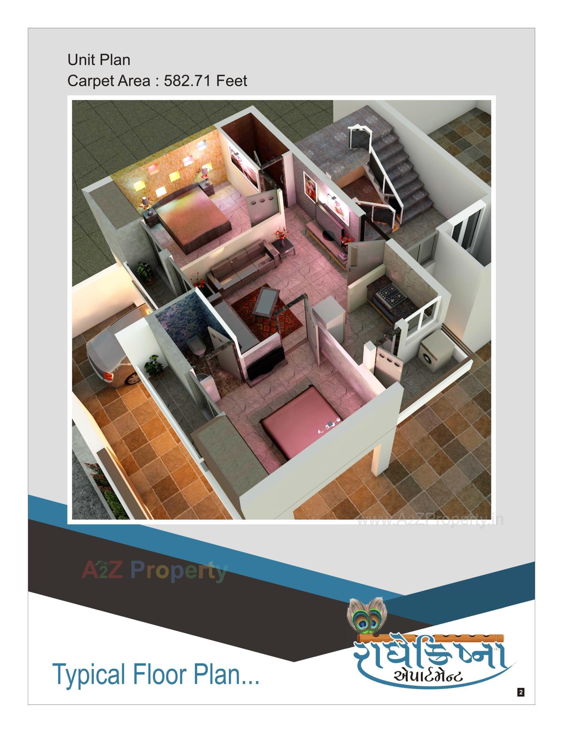 Layout of real estate project Radhe Krishna Appartment located at Kothariya, Rajkot, Gujarat
