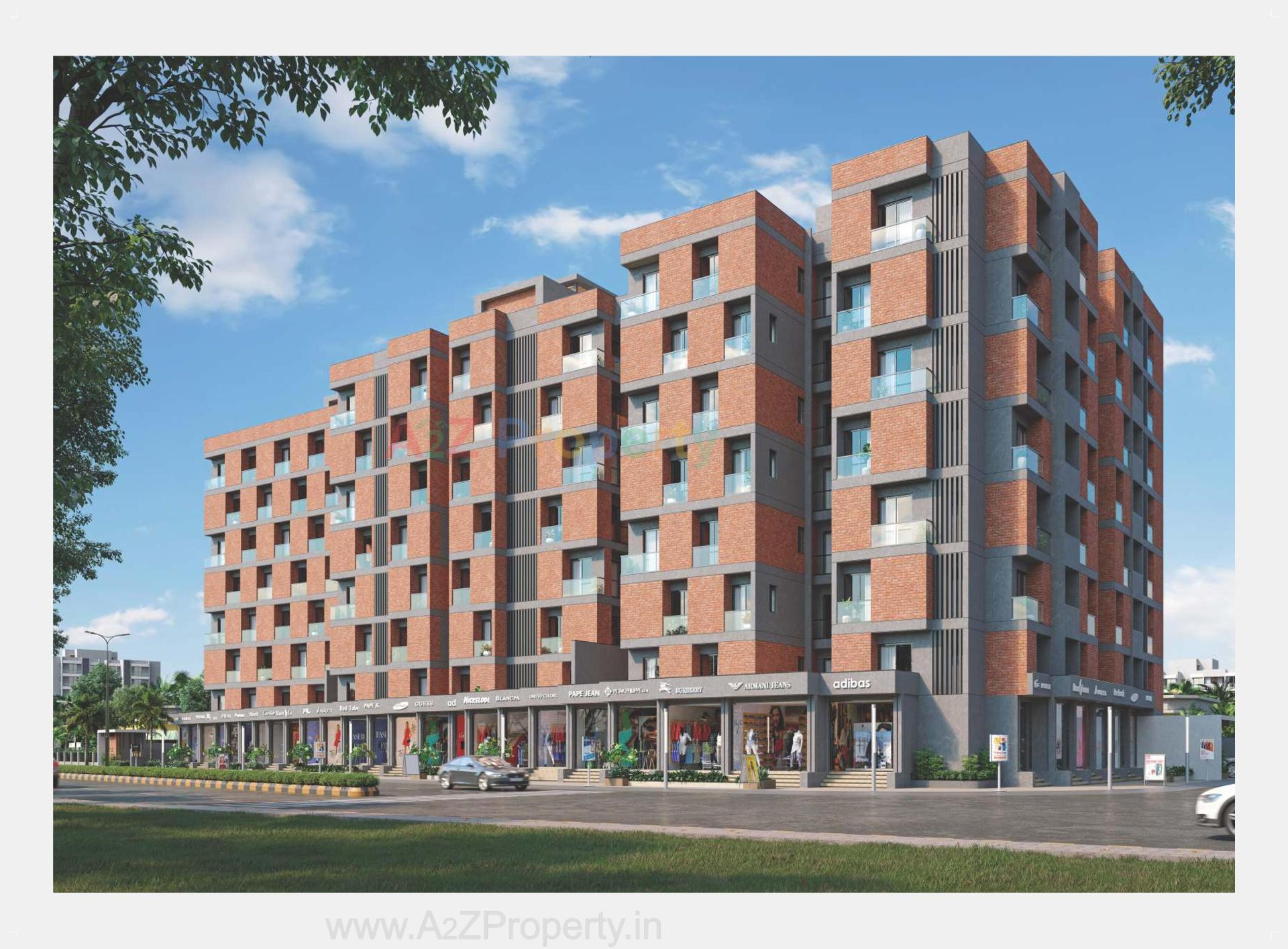3D Elevation of real estate project Raj Heights located at Rajkot, Rajkot, Gujarat