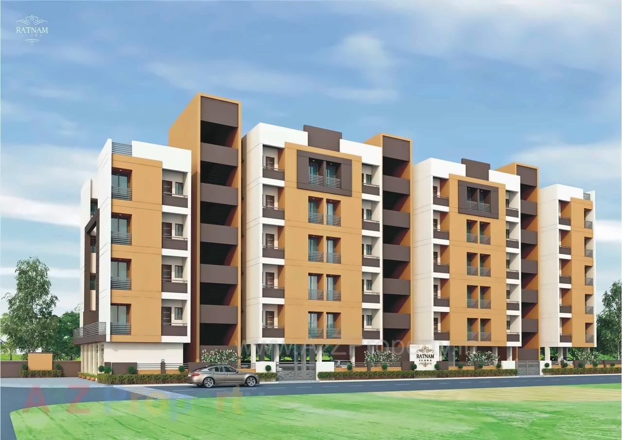 3D Elevation of real estate project Ratnam Flora located at Ghanteshwar, Rajkot, Gujarat